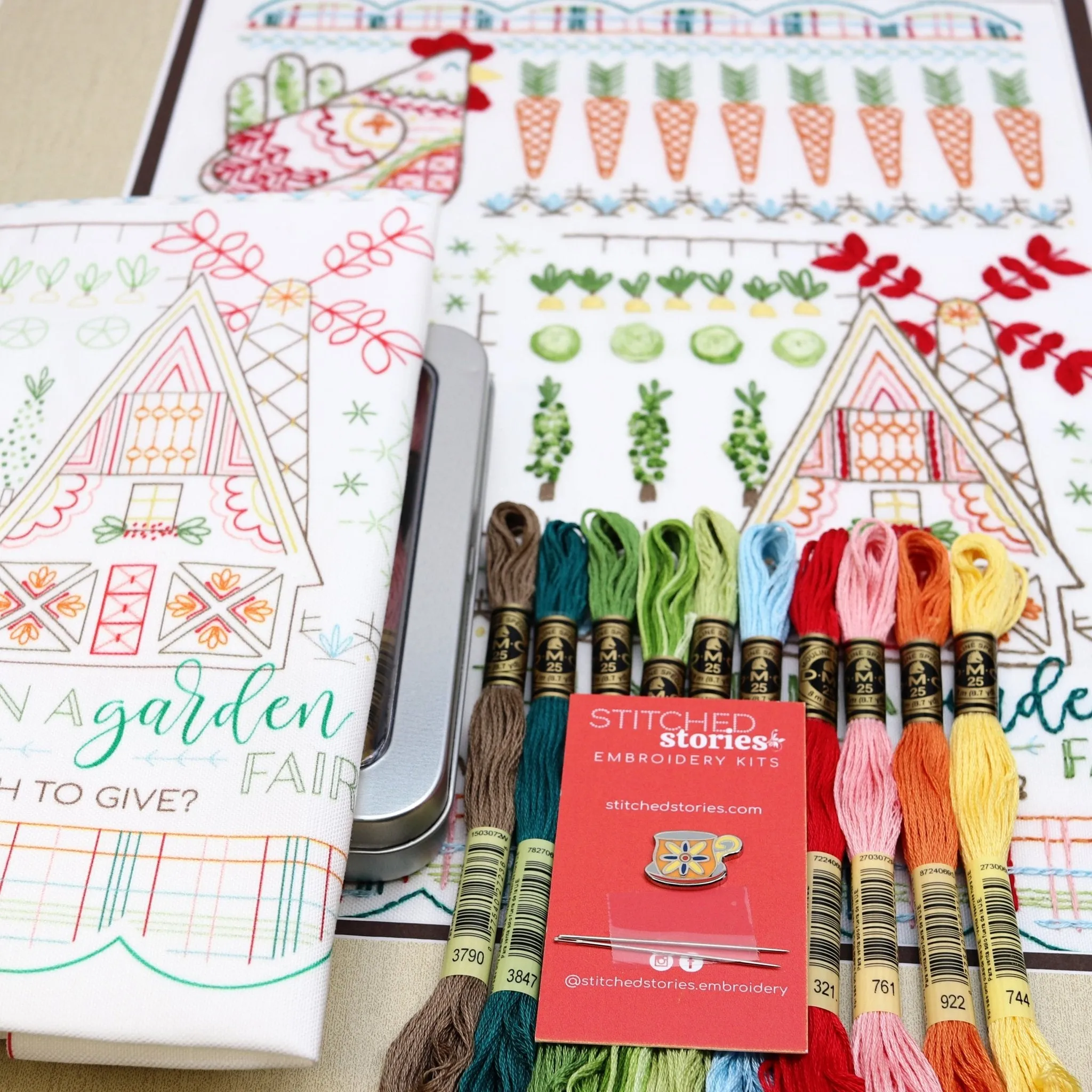 Country Garden Collection Bundle of 4 Embroidery Kits