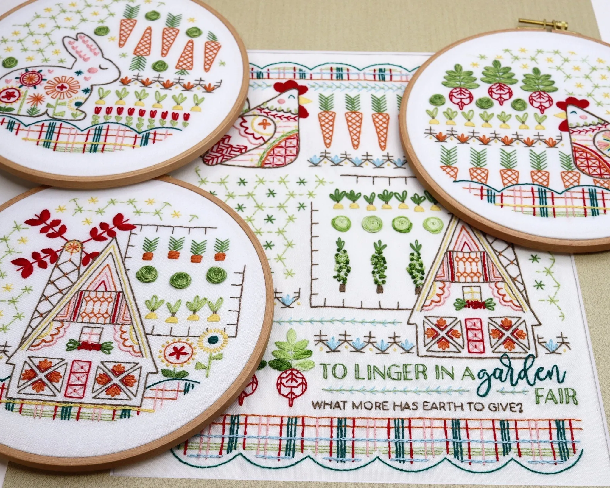 Country Garden Collection Bundle of 4 Embroidery Kits