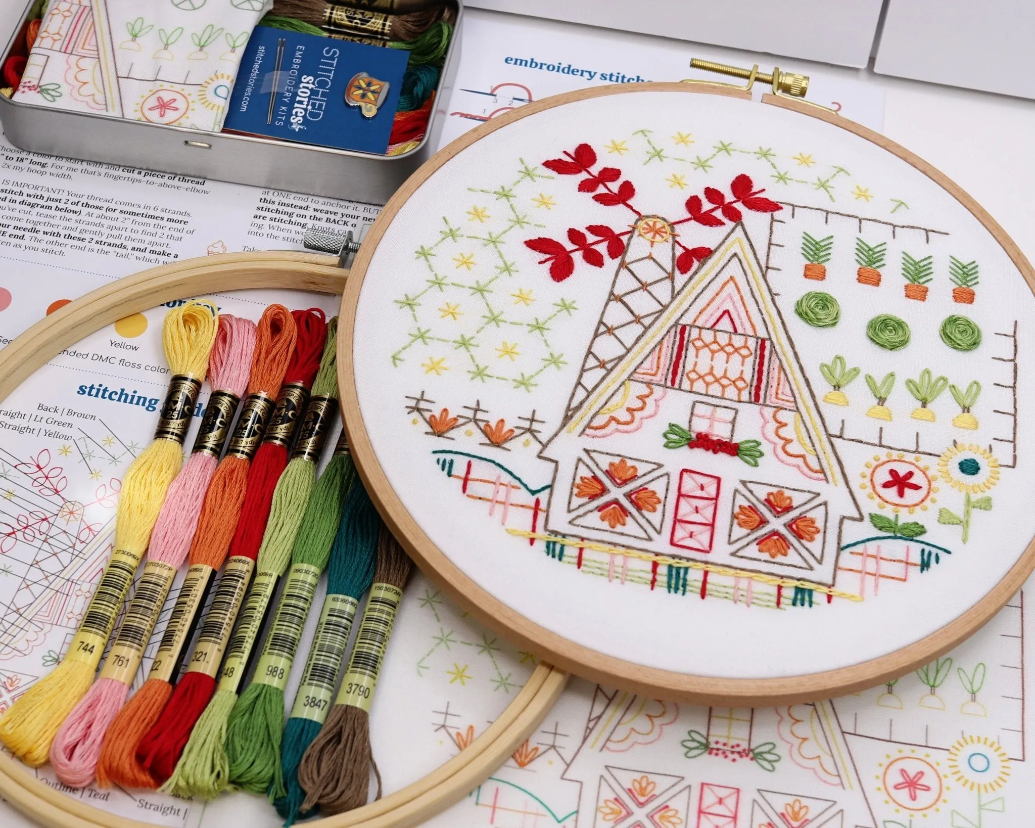 Country Garden Collection Bundle of 4 Embroidery Kits