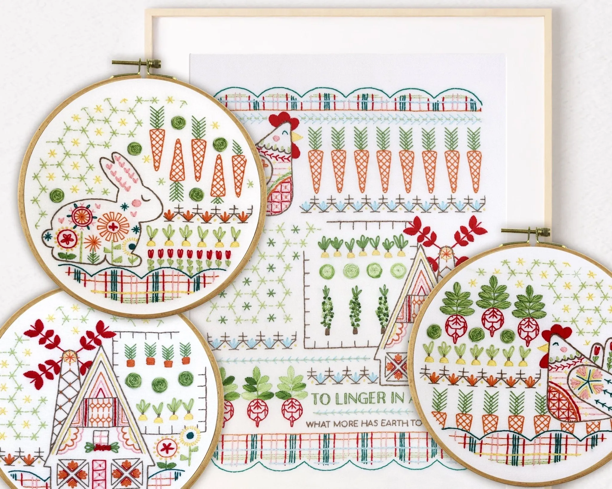 Country Garden Collection Bundle of 4 Embroidery Kits