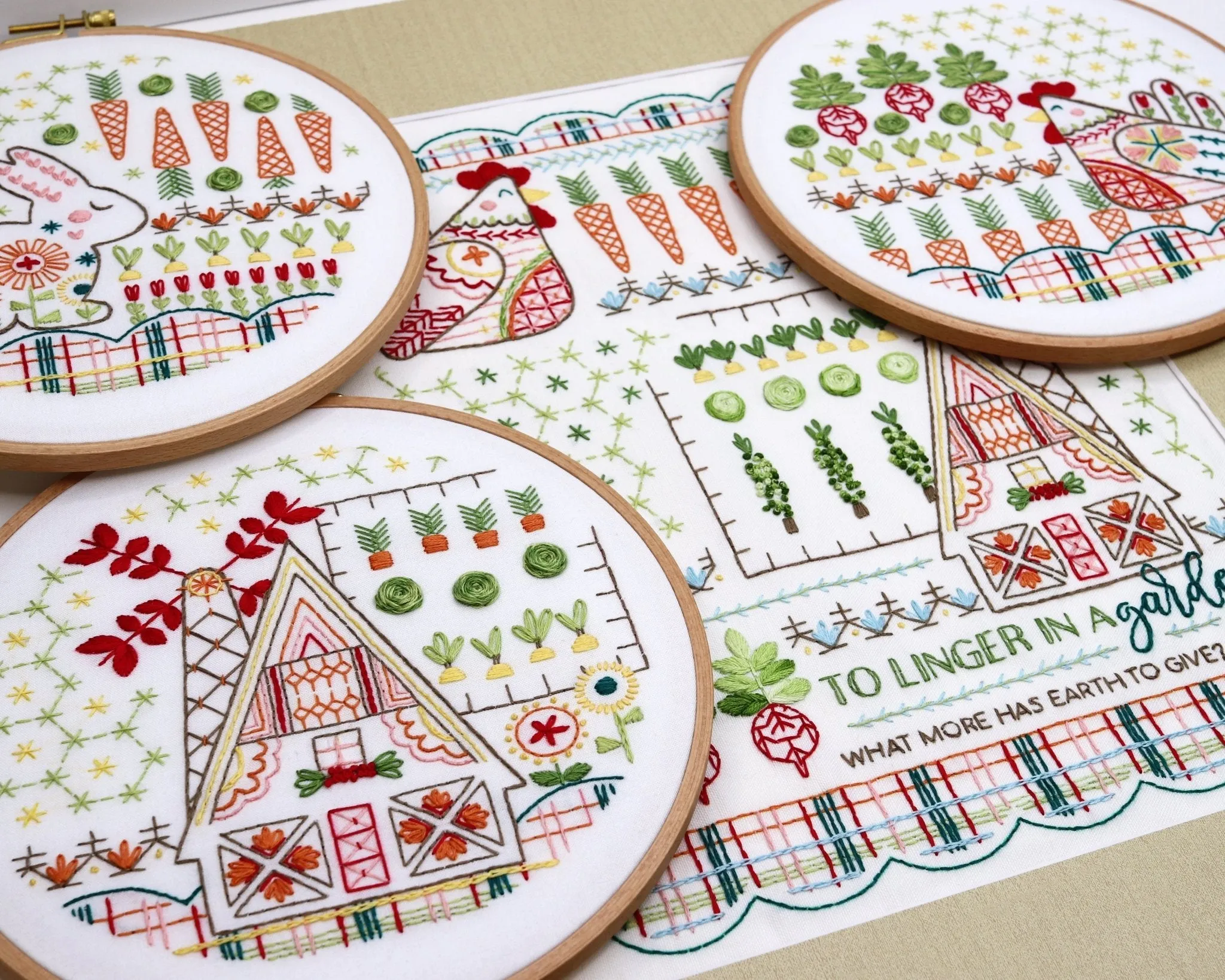 Country Garden Collection Bundle of 4 Embroidery Kits