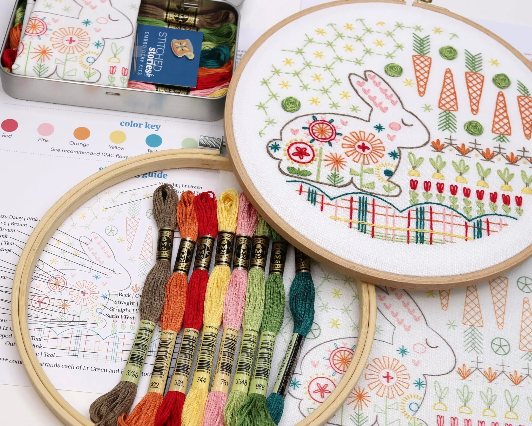 Country Garden Collection Bundle of 4 Embroidery Kits