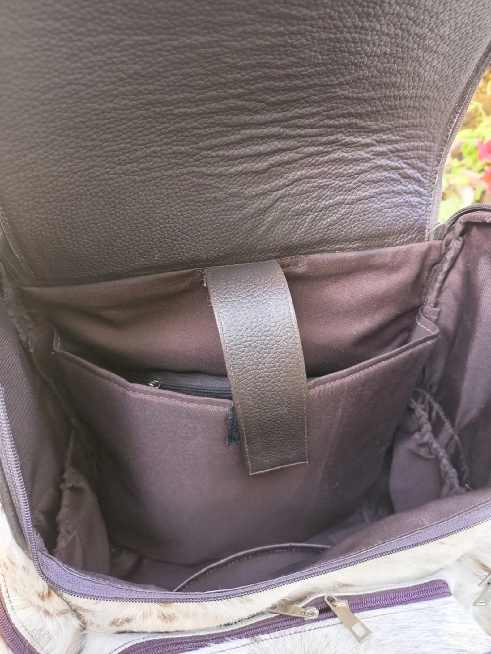 cowhide backpack diaper bag