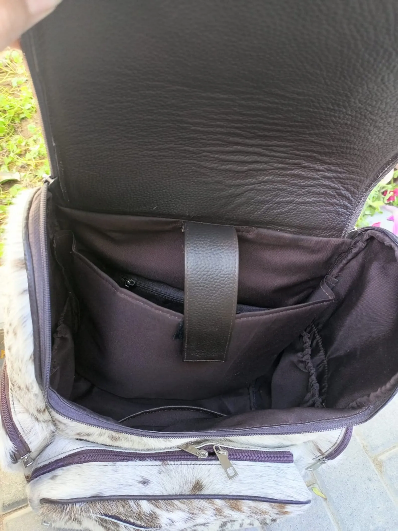 cowhide backpack diaper bag