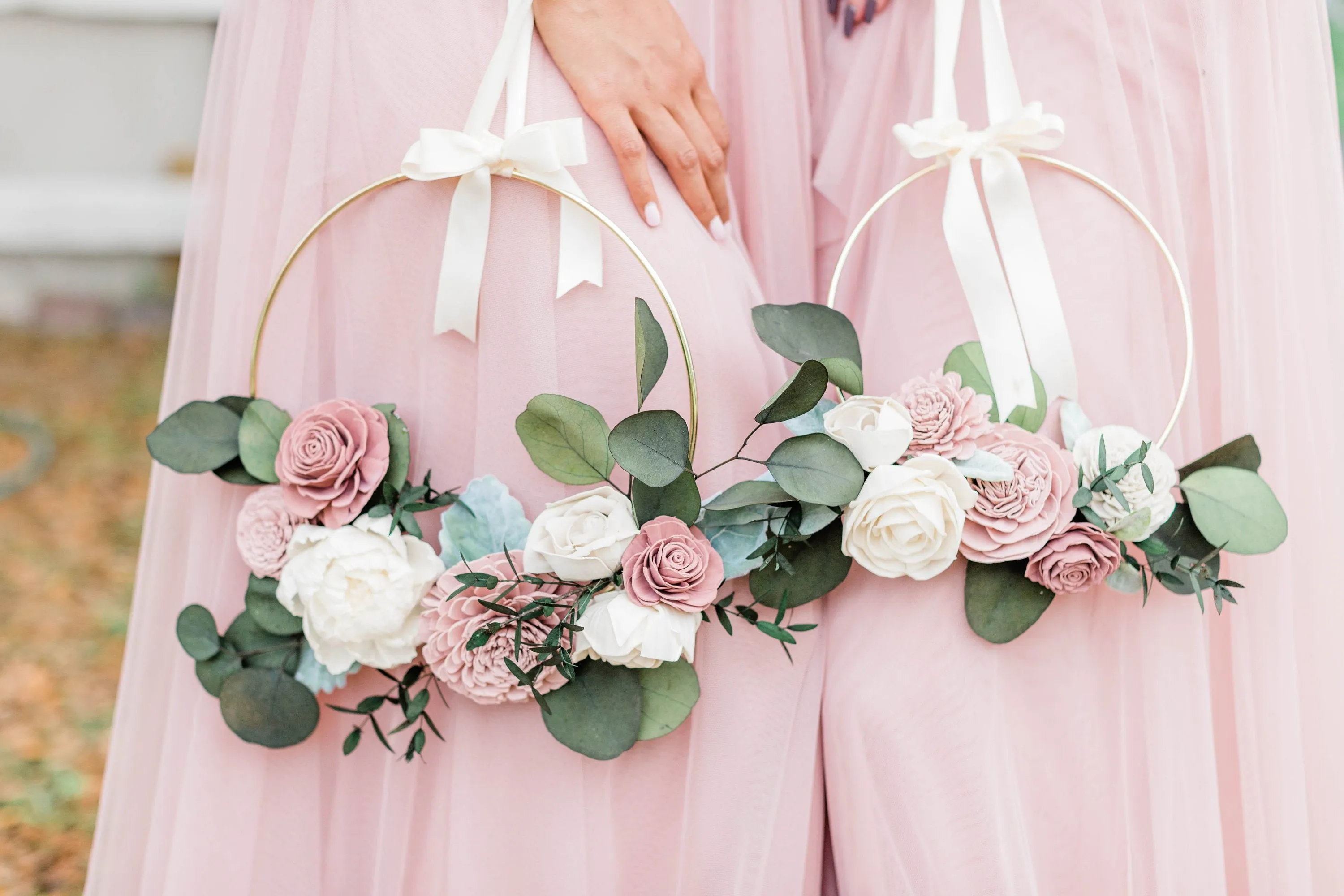 CUSTOM Wood Flower Carrying Hoop