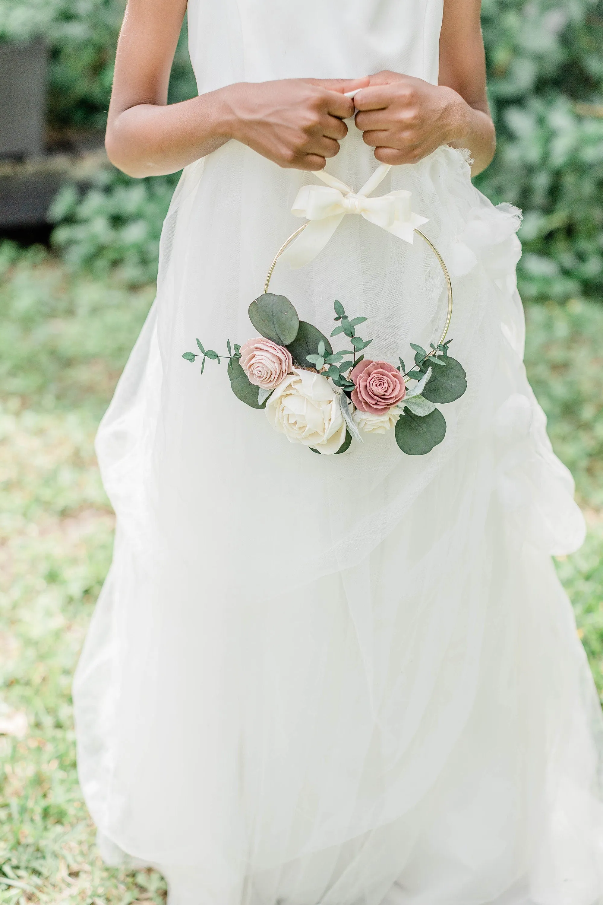 CUSTOM Wood Flower Carrying Hoop