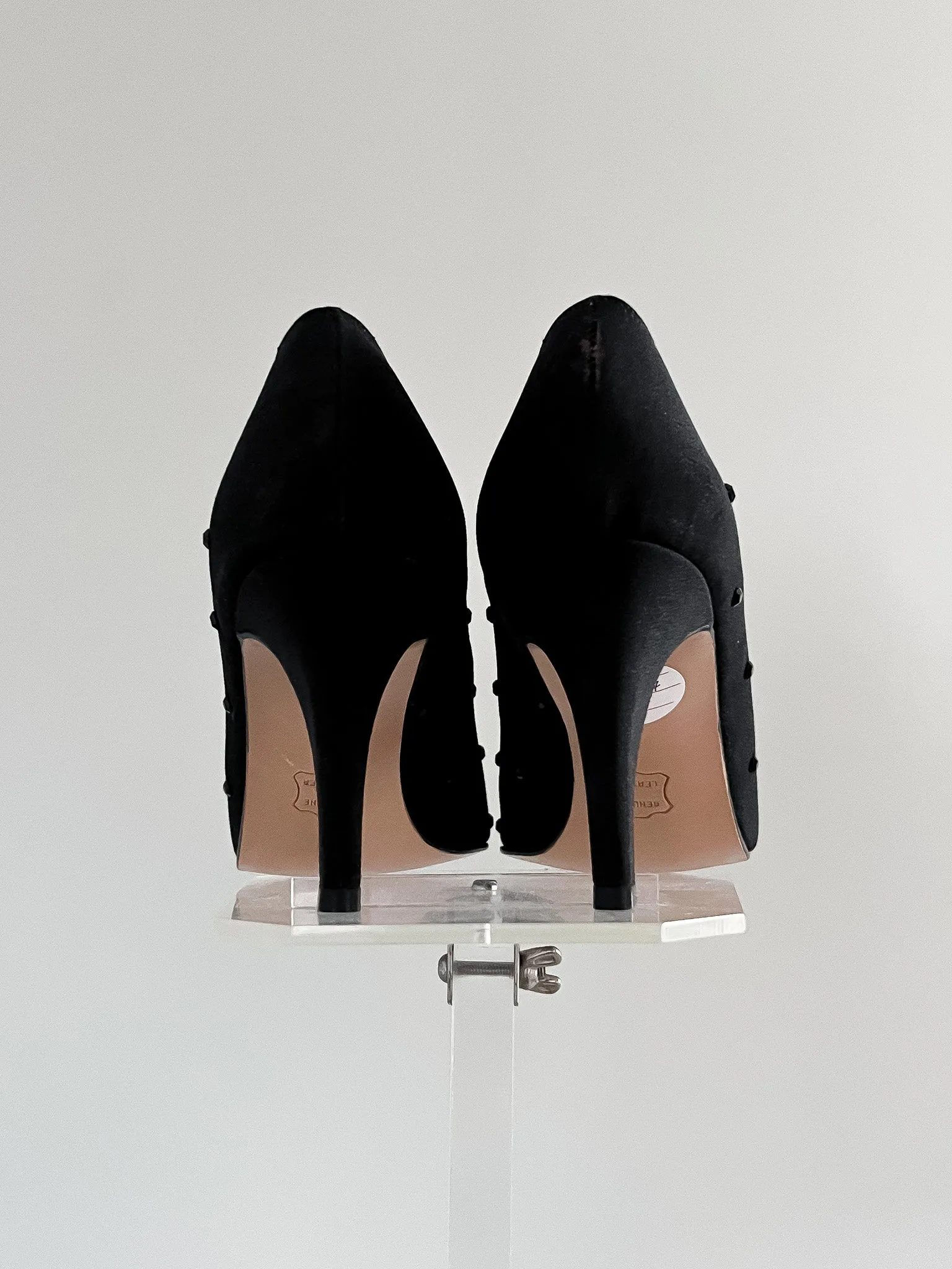 Dazzling A'Mano Deadstock Black Rhinestone Pumps / Size 7