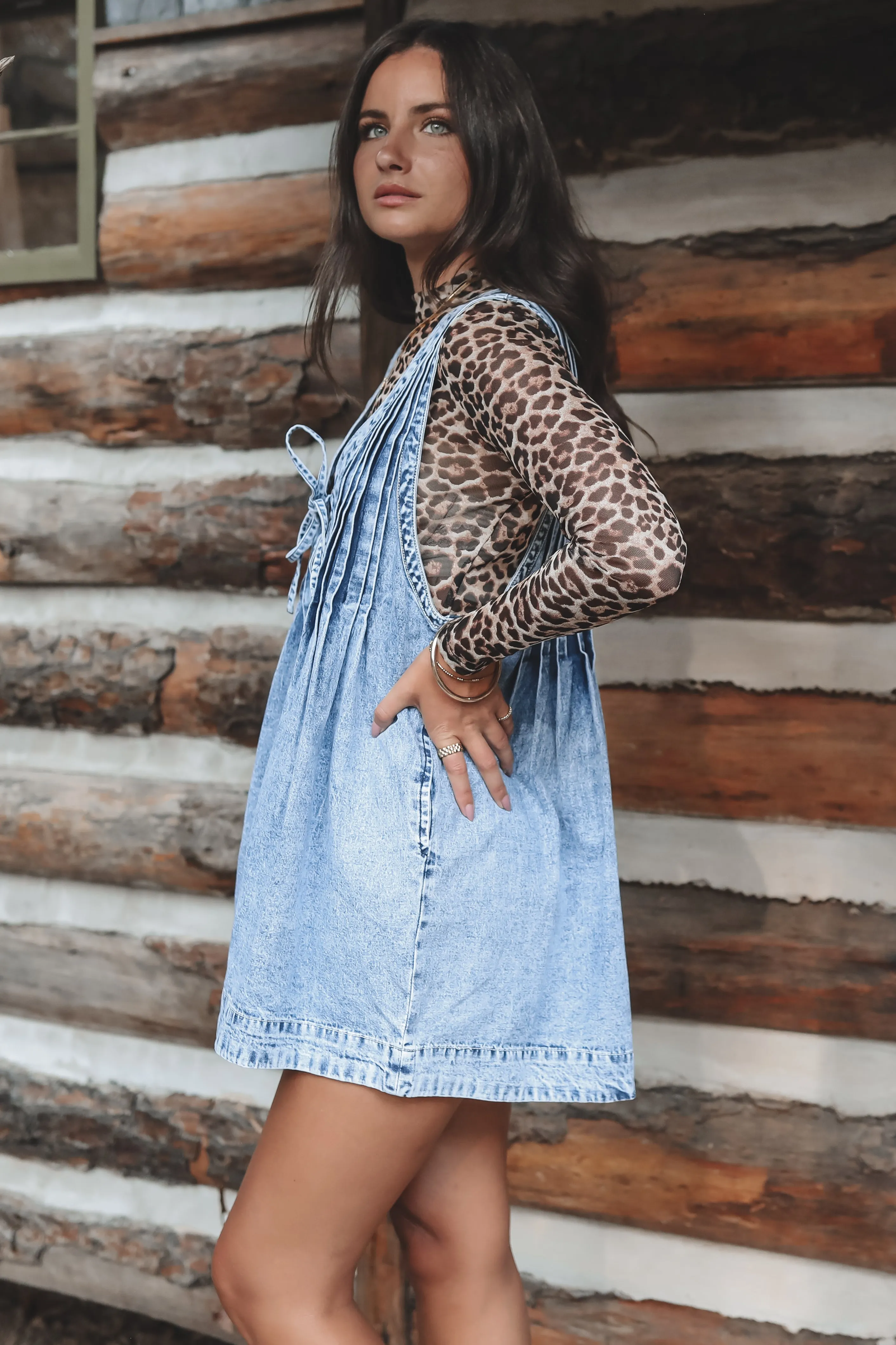 DEAL She's Got An Edge Washed Denim Romper