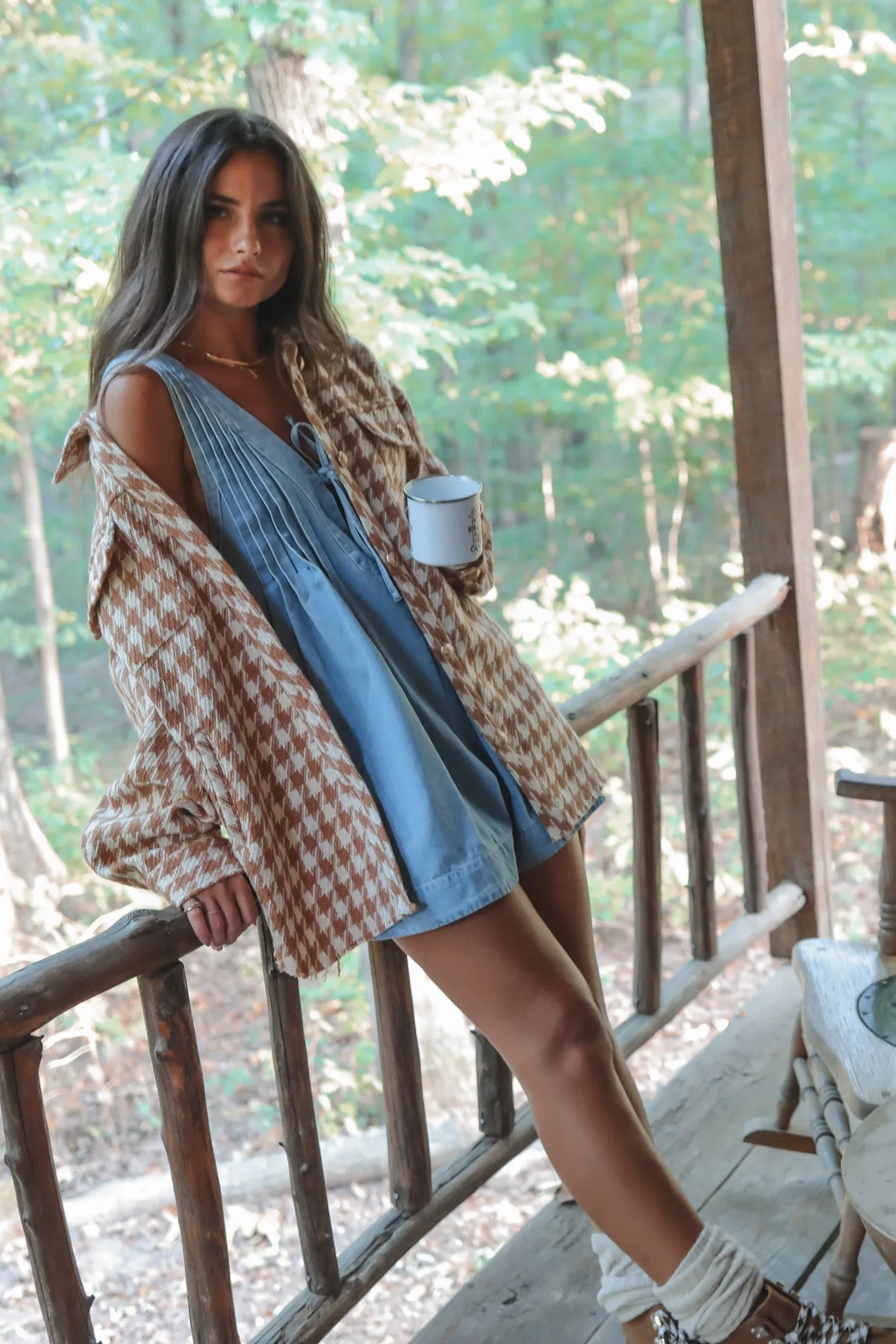 DEAL She's Got An Edge Washed Denim Romper