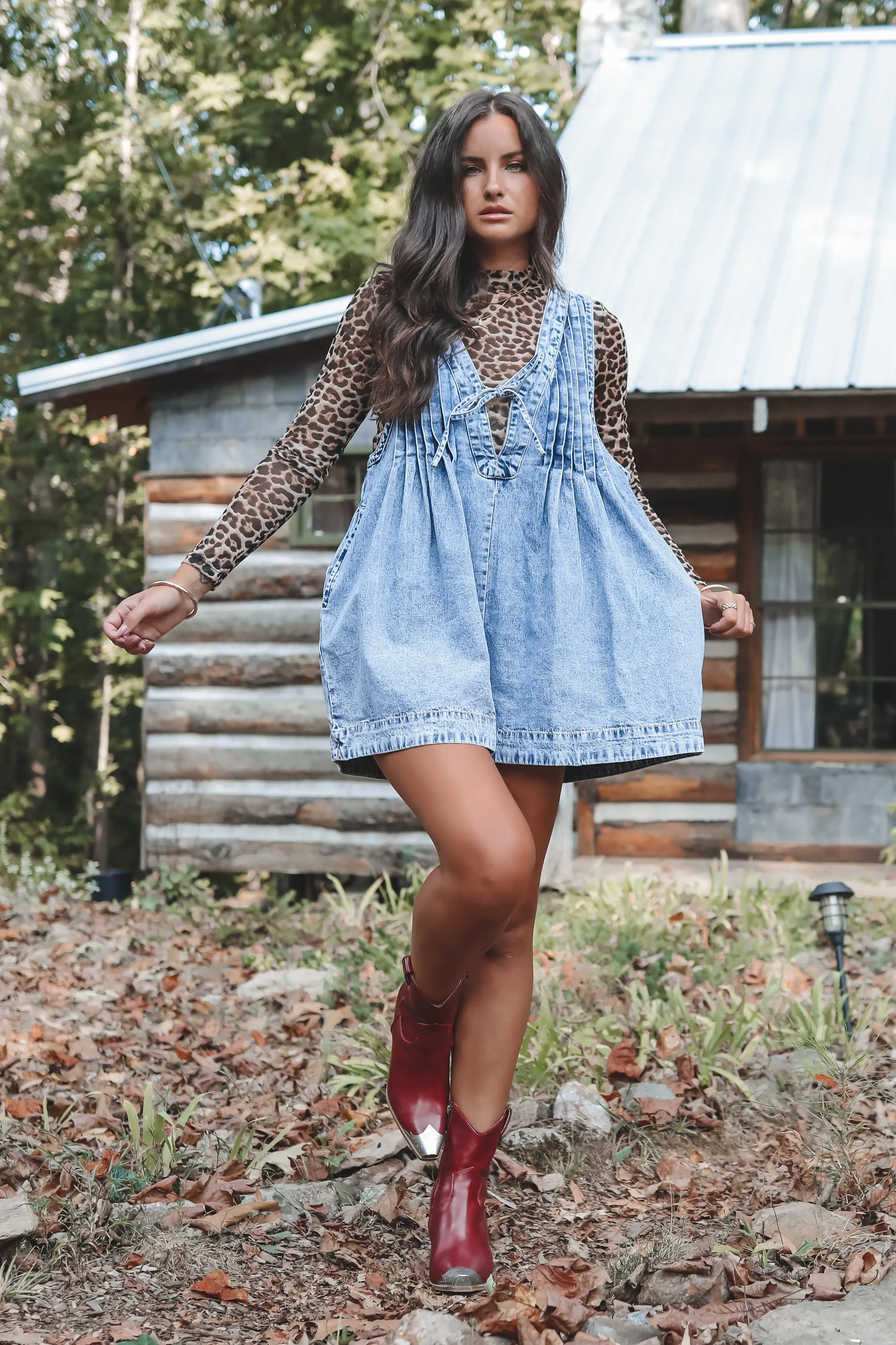 DEAL She's Got An Edge Washed Denim Romper