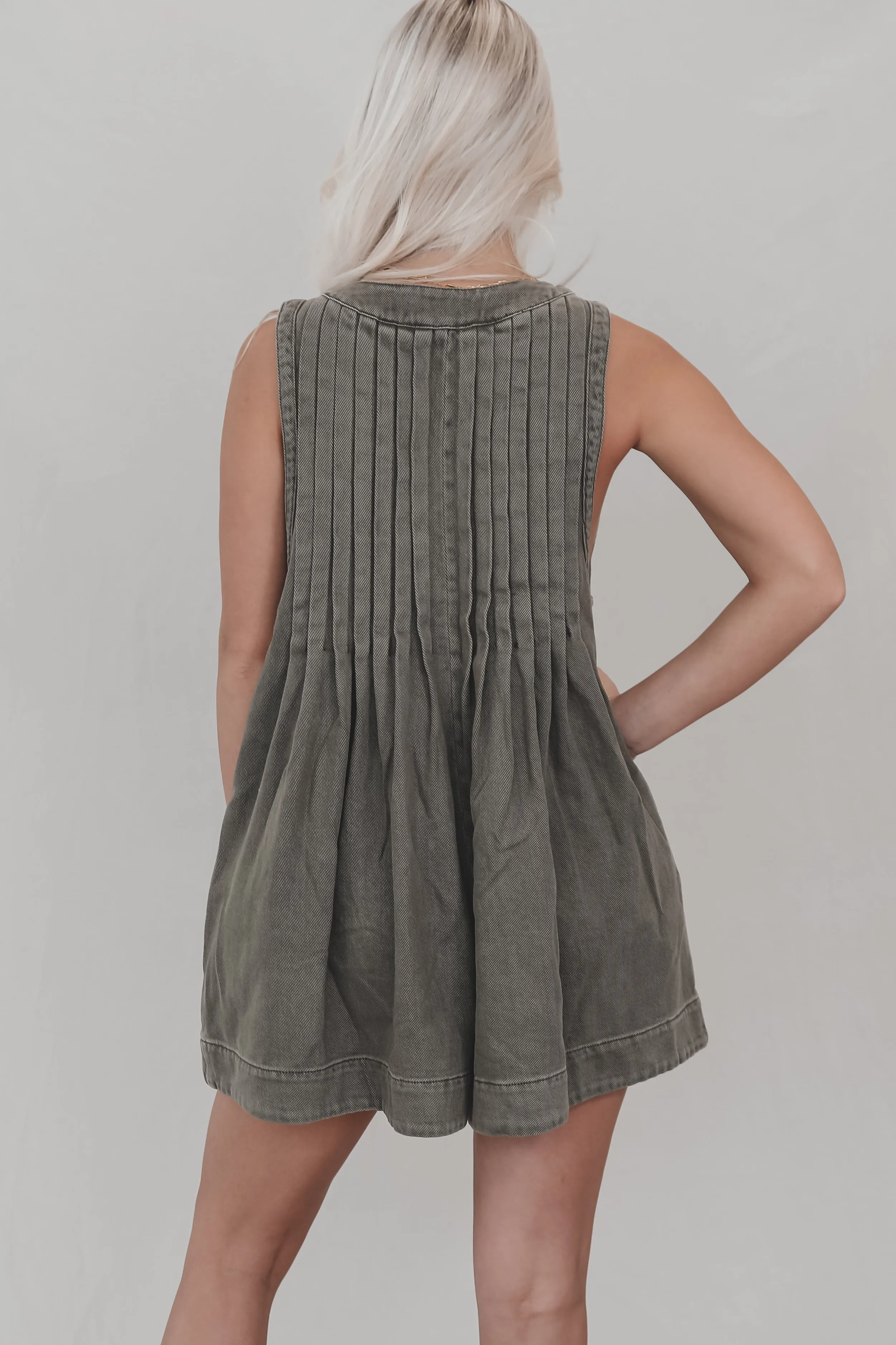 DEAL She's Got An Edge Washed Denim Romper