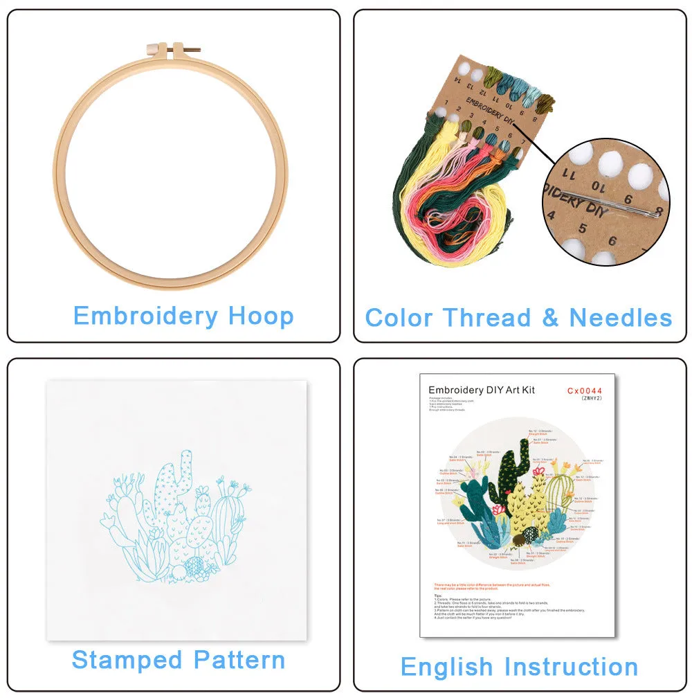 DIY Your Name Floral Hand Embroidery Kit 20cm