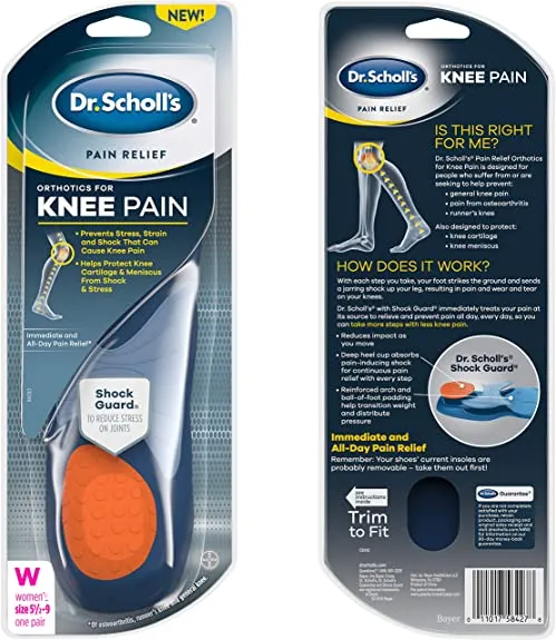 Dr. Scholl's Knee Pain Relief Orthotics Immediate and All-Day Knee Pain Relief Including Pain from Runner’s Knee (for Women's 5.5-9)
