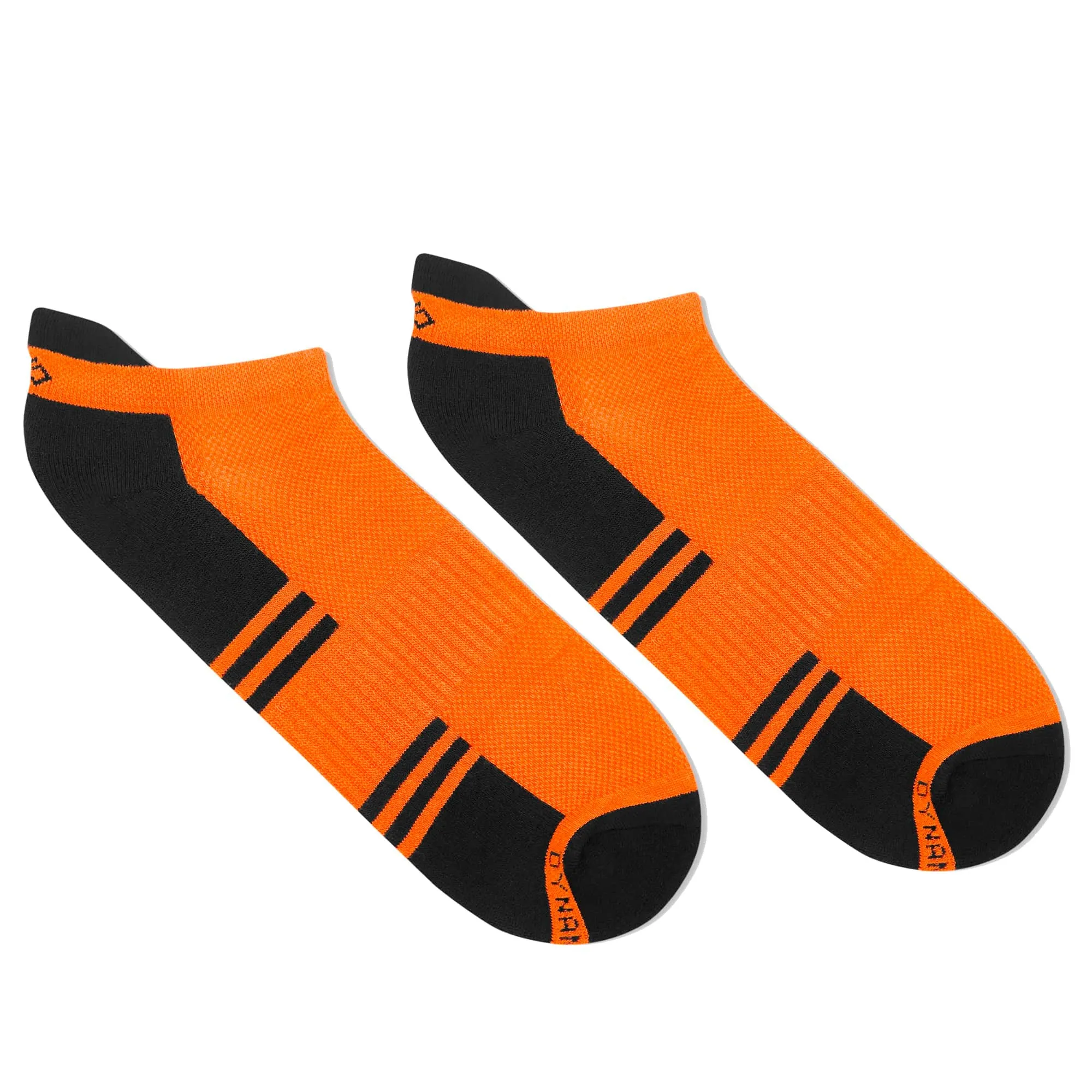 Dual Solid Orange/Black Bamboo Unisex Ankle Length Socks