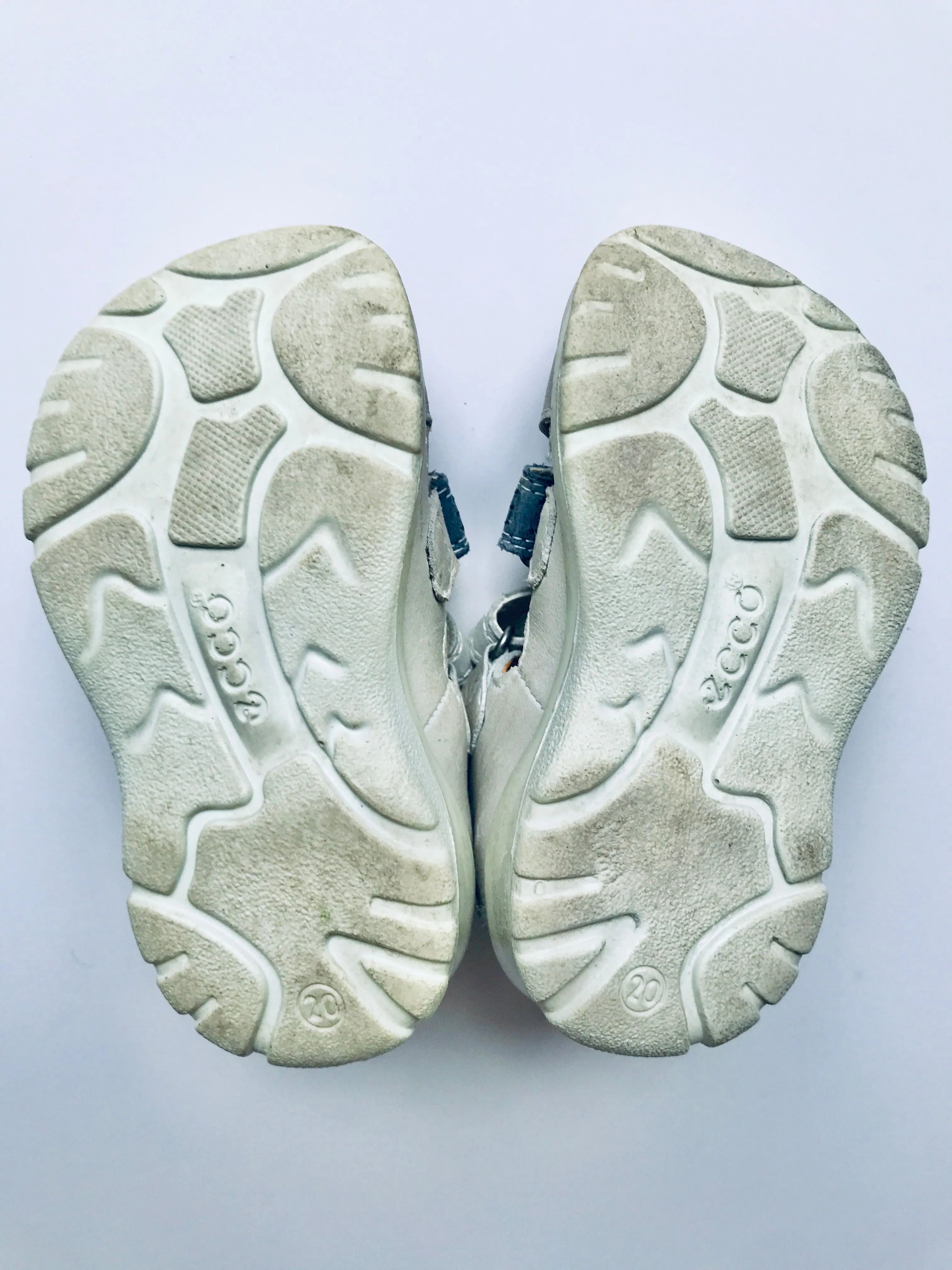 Ecco Velcro Grey Leather Sandals, Shoes 4 (Baby: 0-12 mth)