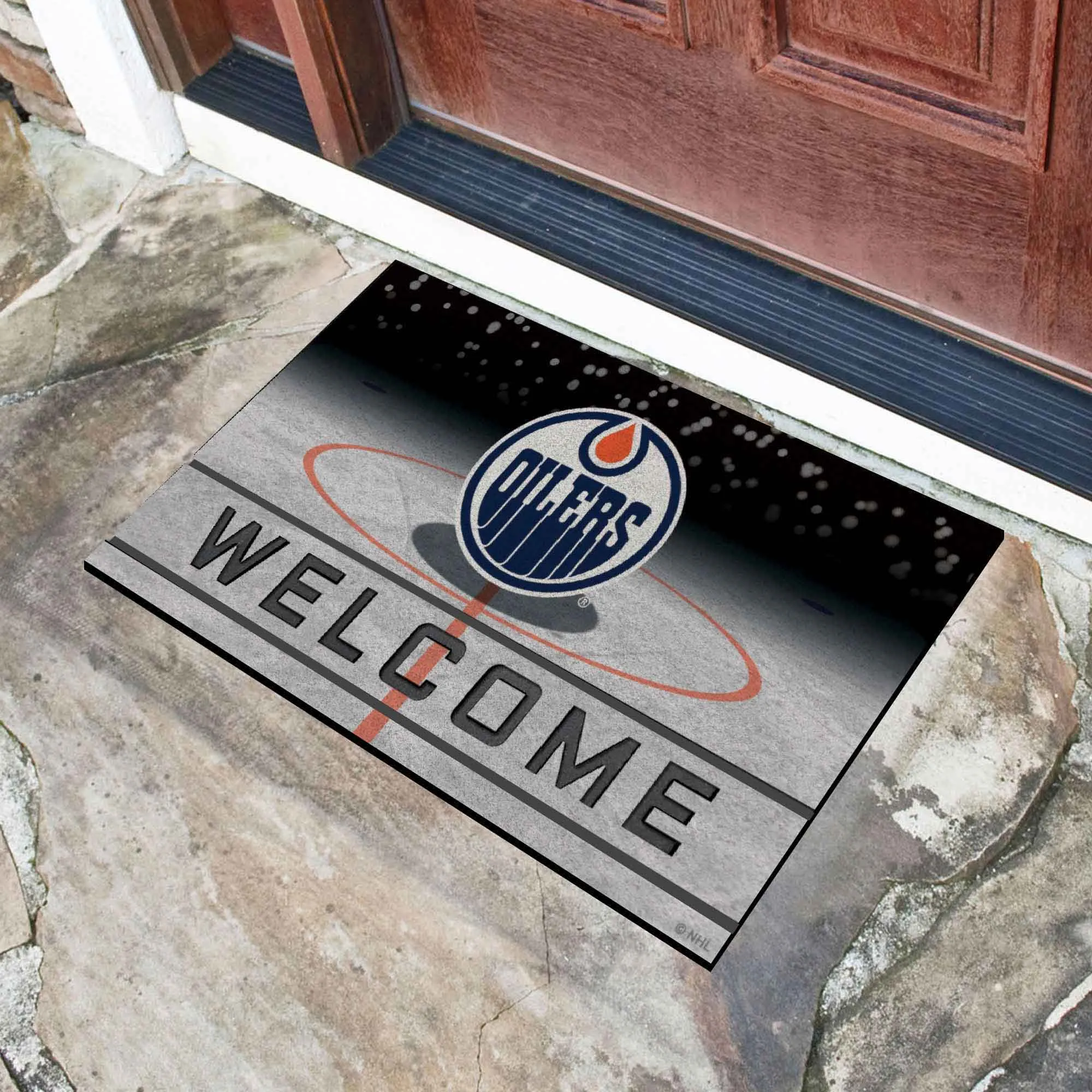 Edmonton Oilers Rubber Door Mat - 18in. x 30in.