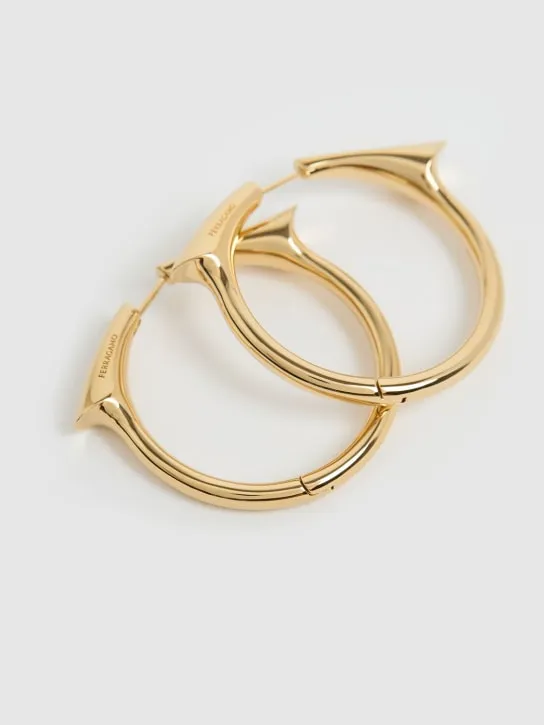 Ferragamo   Large Gancio Point hoop earrings 