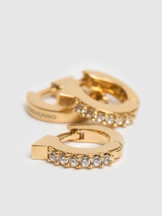 Ferragamo   Set of 3 Gancio crystal hoop earrings 