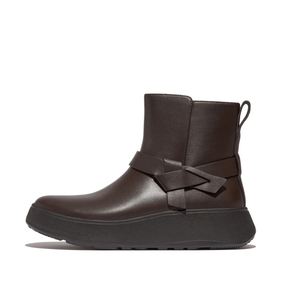 FitFlop x Song Hye Kyo <br>F-MODE Folded-Knot Leather Flatform Chelsea Boots