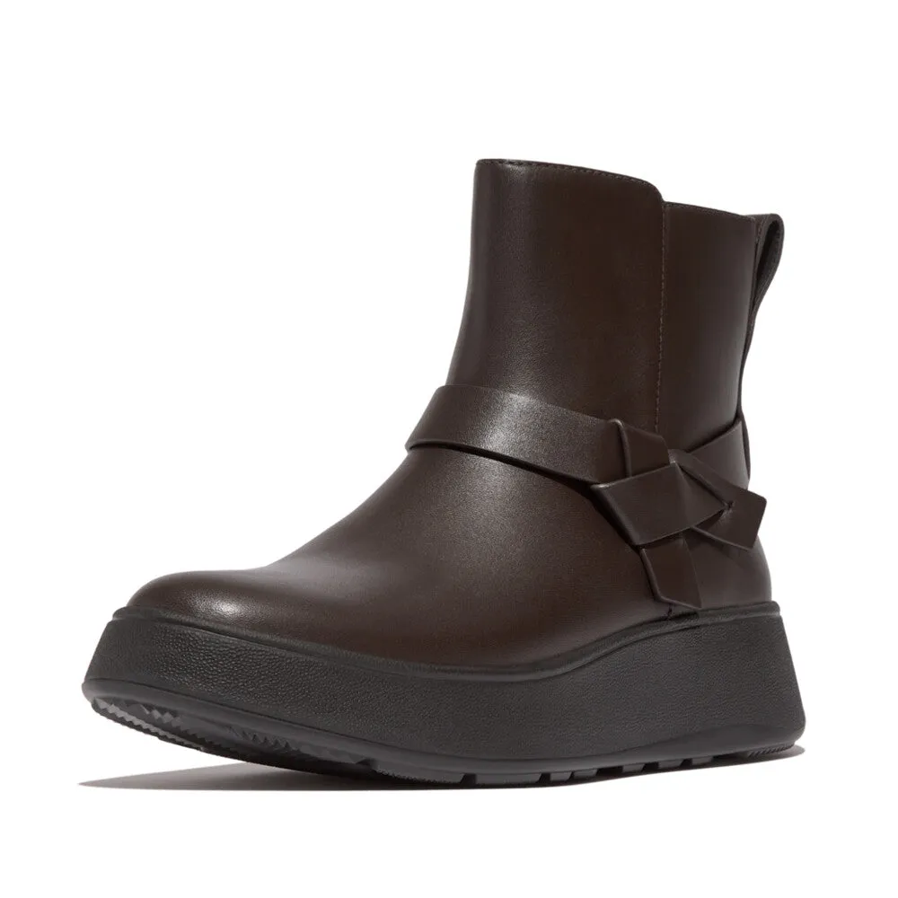 FitFlop x Song Hye Kyo <br>F-MODE Folded-Knot Leather Flatform Chelsea Boots