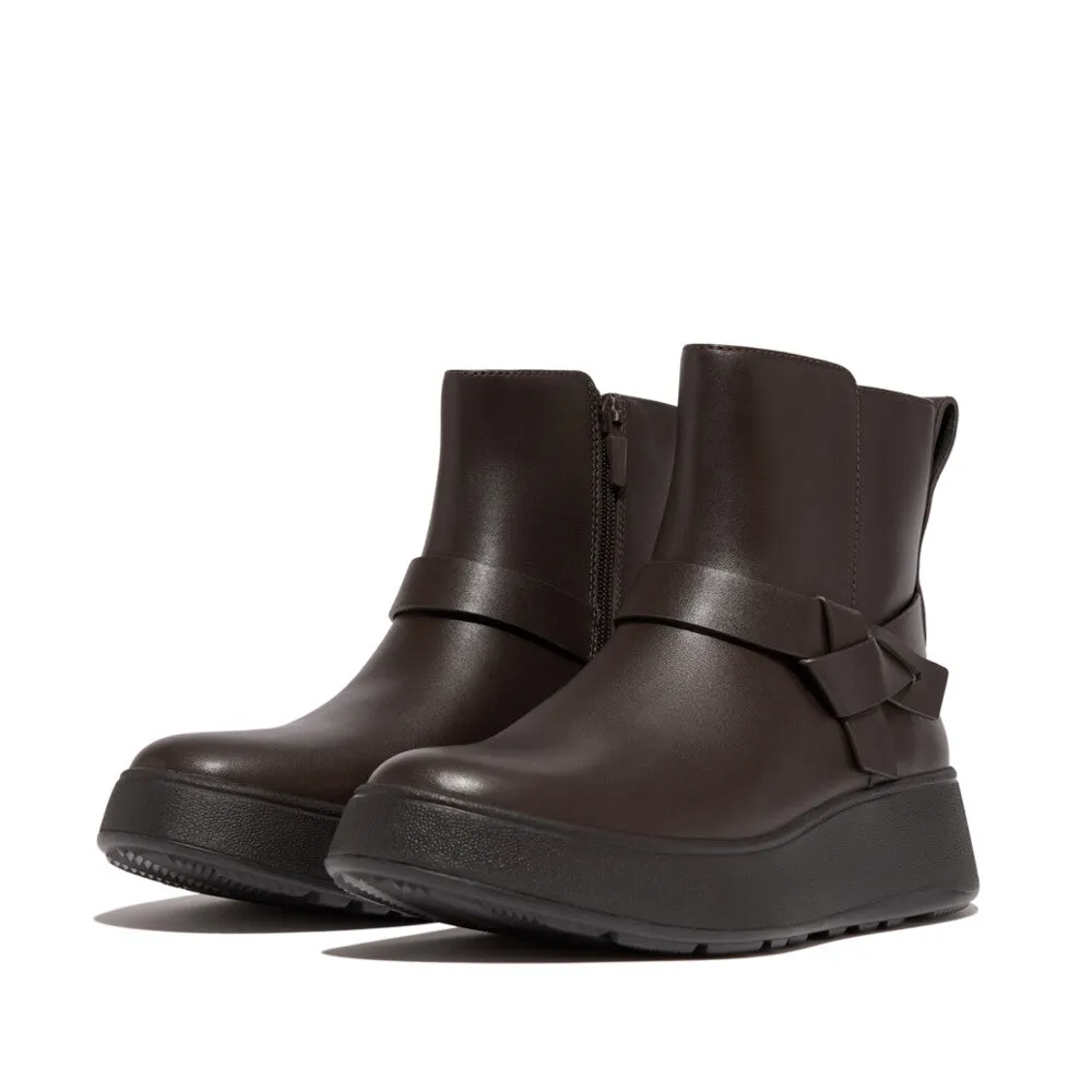 FitFlop x Song Hye Kyo <br>F-MODE Folded-Knot Leather Flatform Chelsea Boots