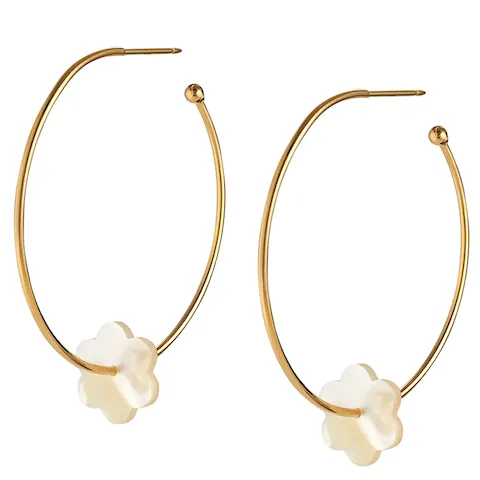 Flower Hoop Earring