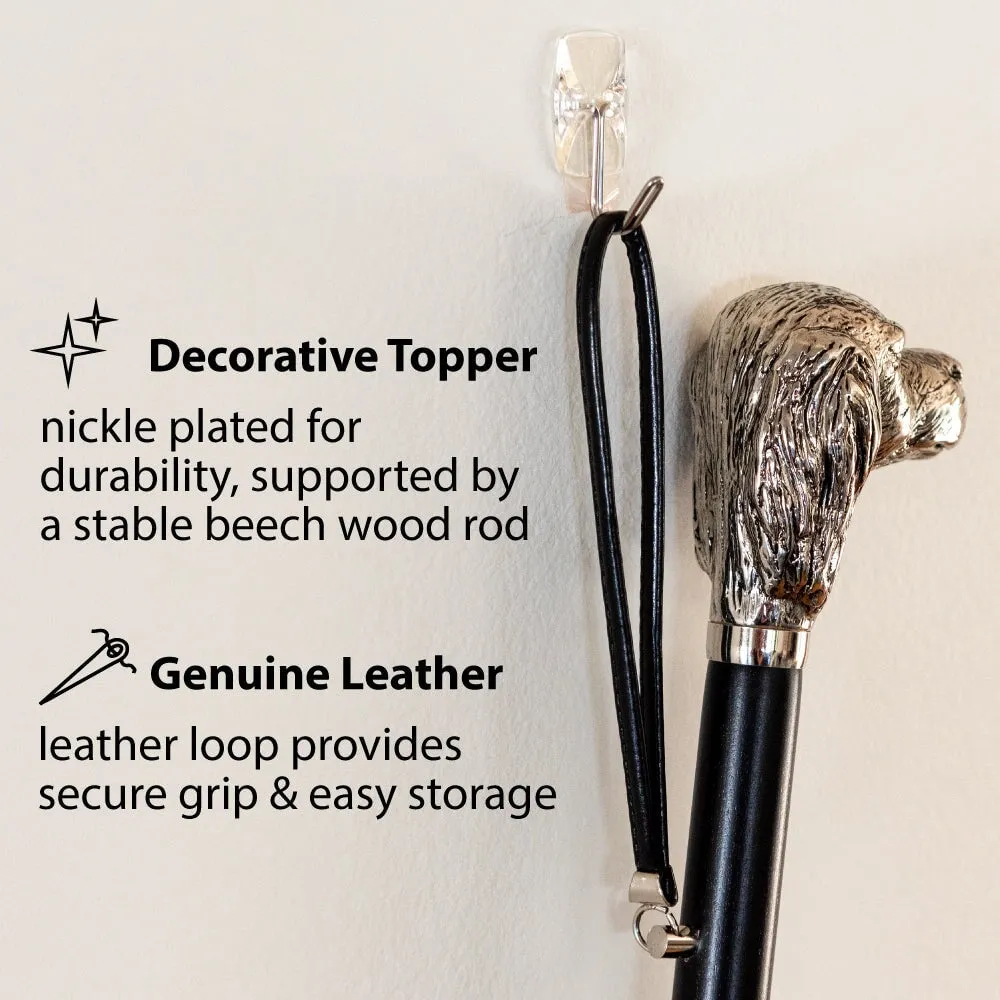 FootFitter Deluxe 28" Long Shoe Horn with Nickel Plated Skull Handle