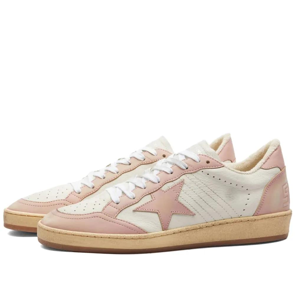 Golden Goose Ball Star leather sneakers, white/pink
