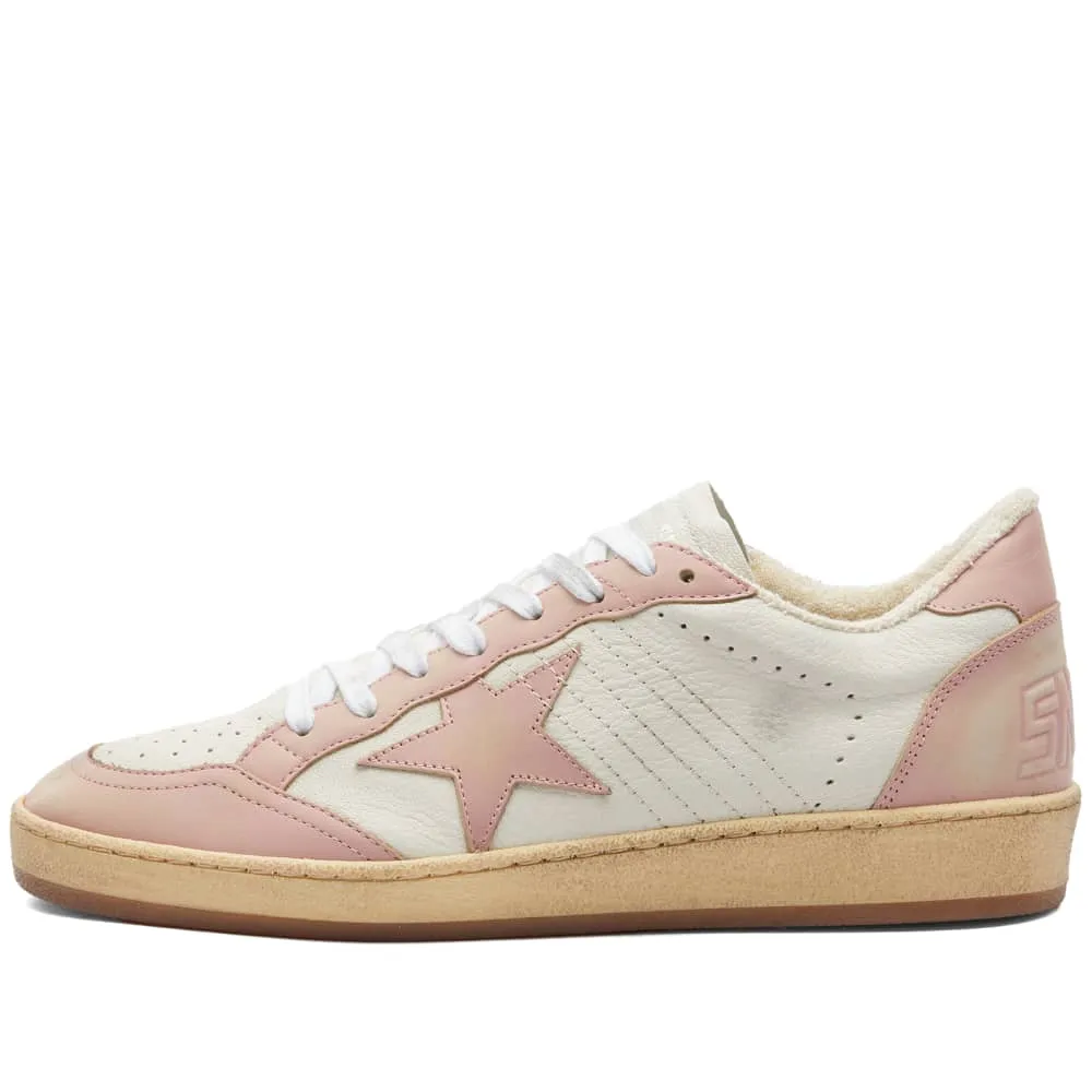 Golden Goose Ball Star leather sneakers, white/pink