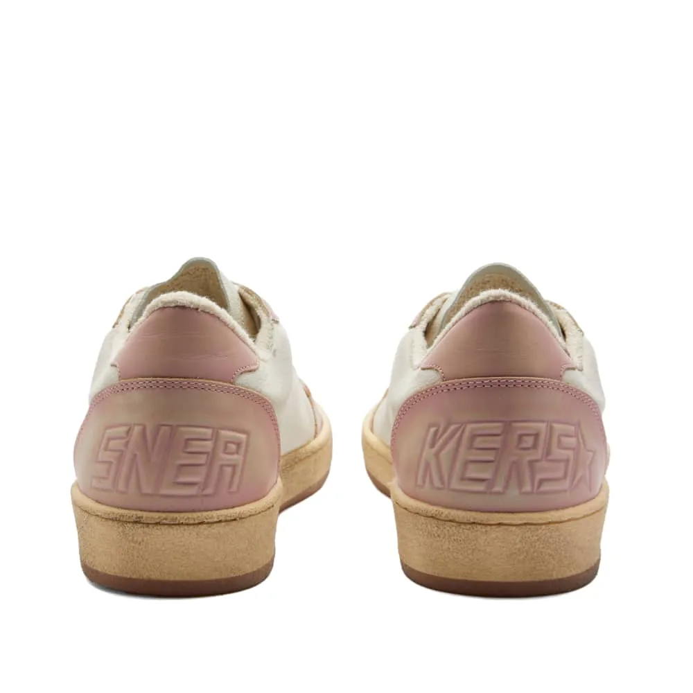 Golden Goose Ball Star leather sneakers, white/pink