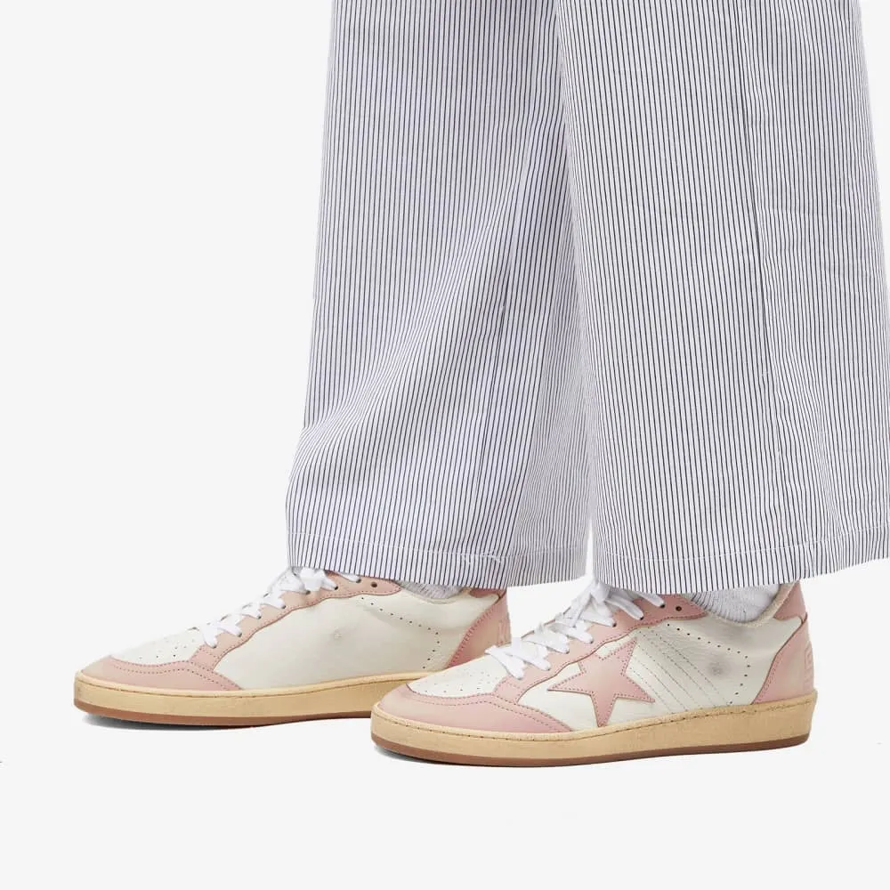 Golden Goose Ball Star leather sneakers, white/pink