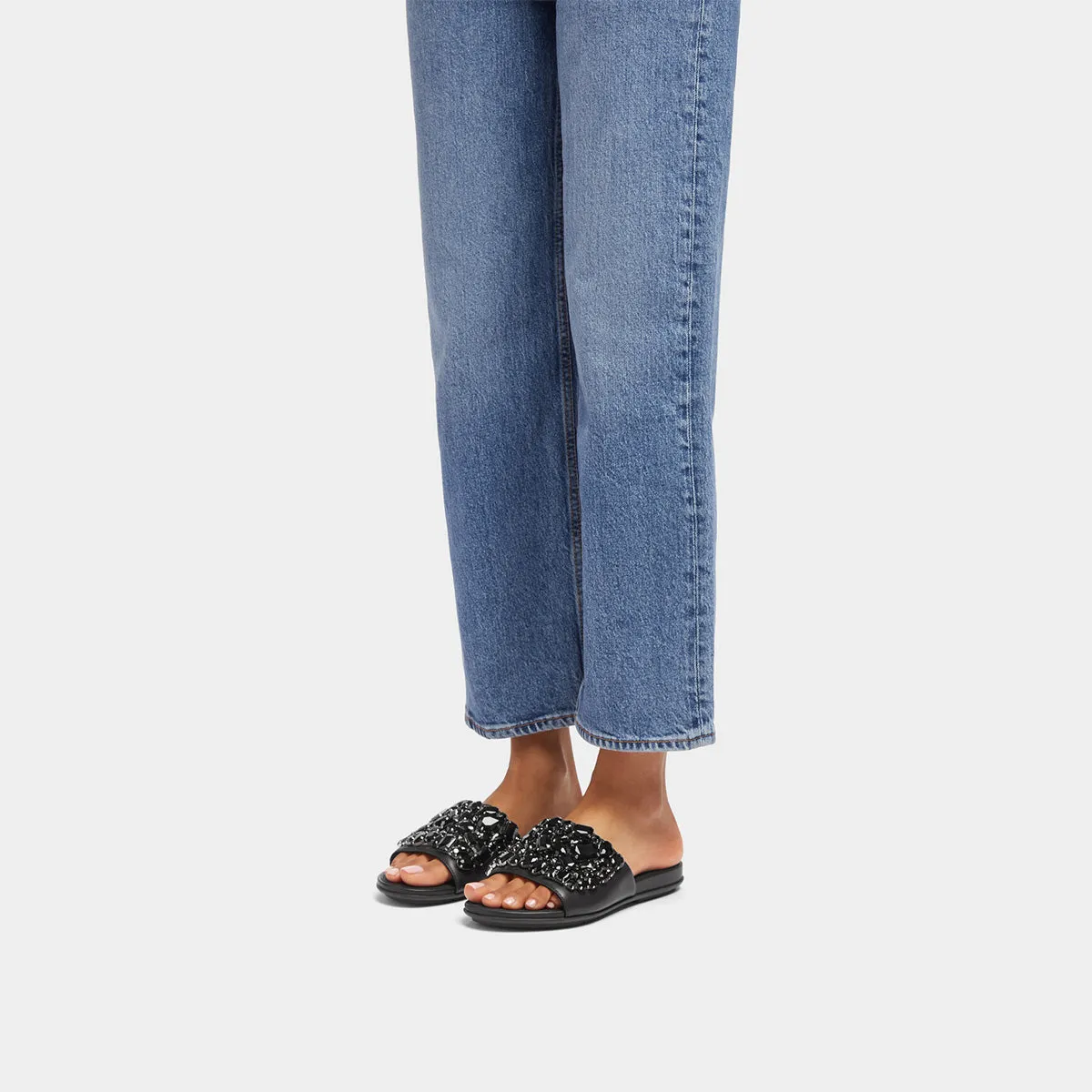 GRACIE Jewel-Deluxe Leather Slides