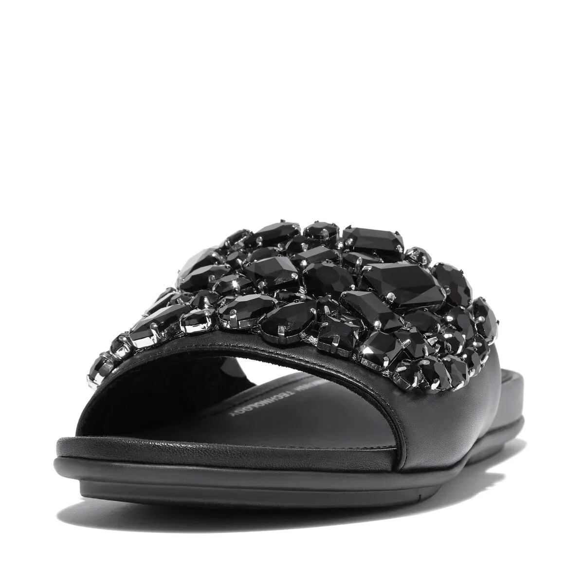 GRACIE Jewel-Deluxe Leather Slides