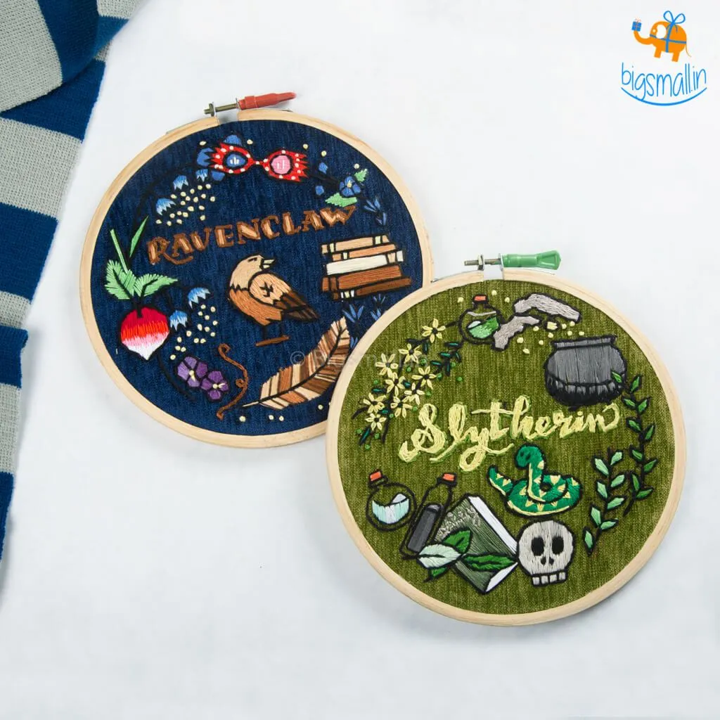 Hogwarts House Embroidery Hoop Art - Harry Potter