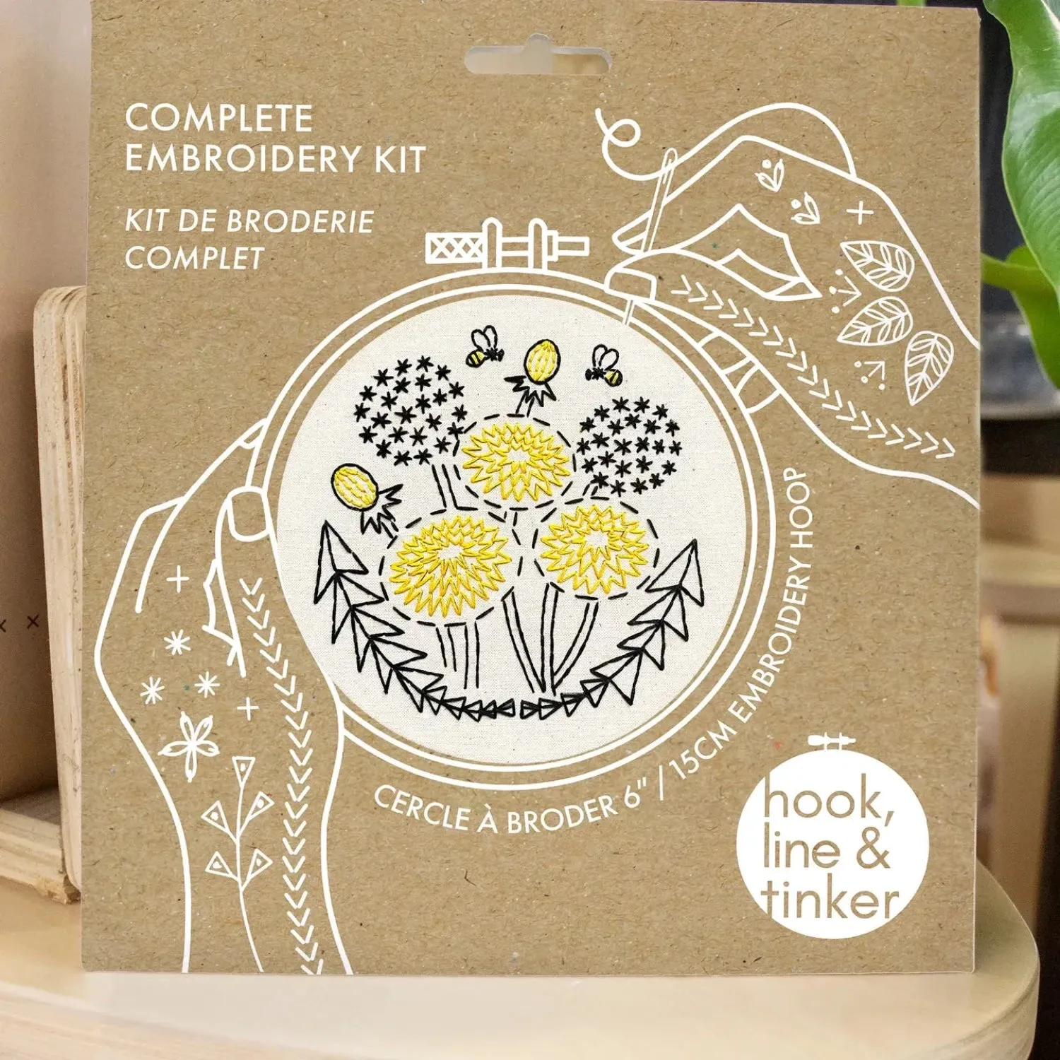 Hook Line & Tinker Complete Embroidery Kit - Dandelion
