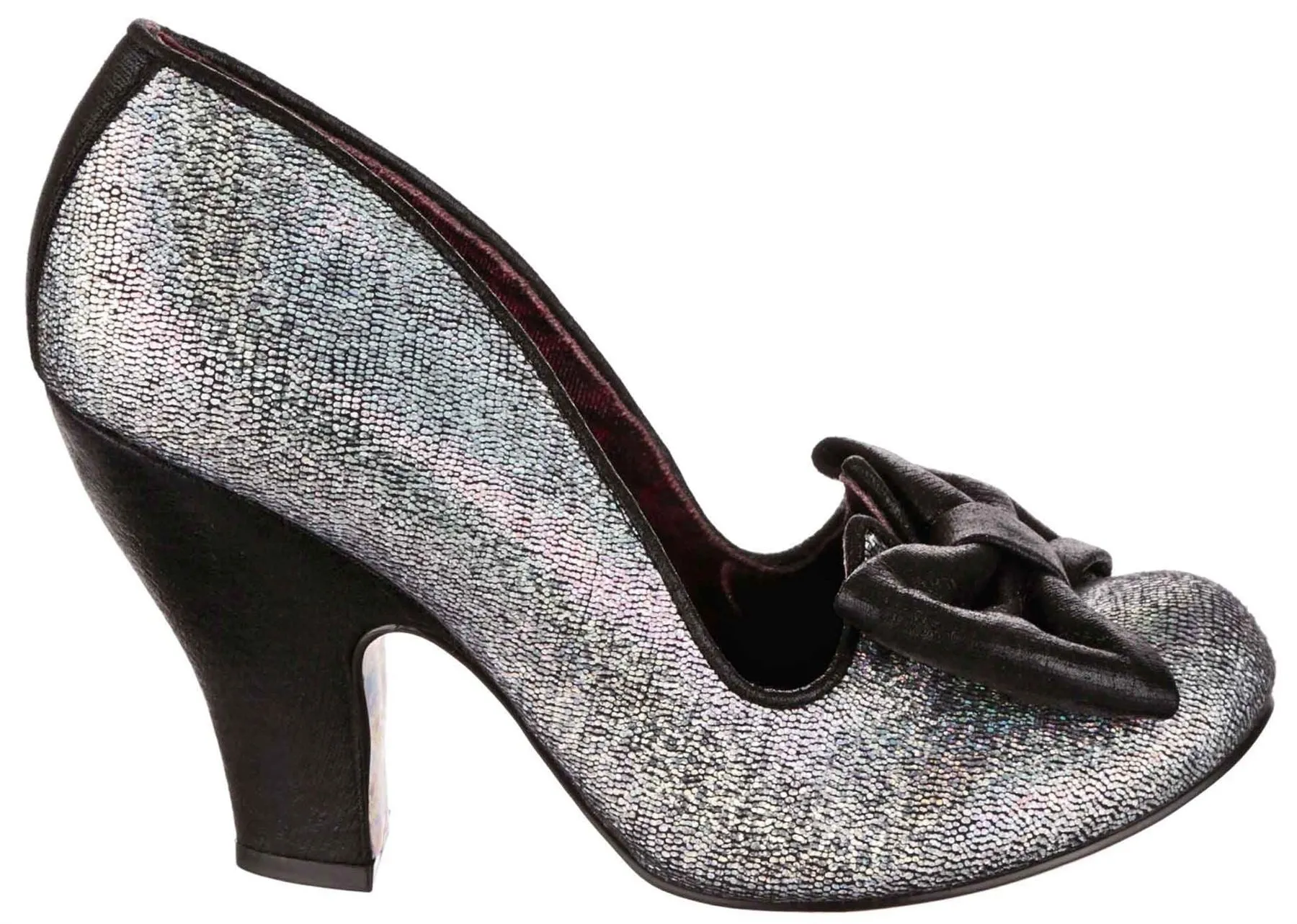 Irregular Choice Just In Time Black Multi Womens Court Shoes Heels