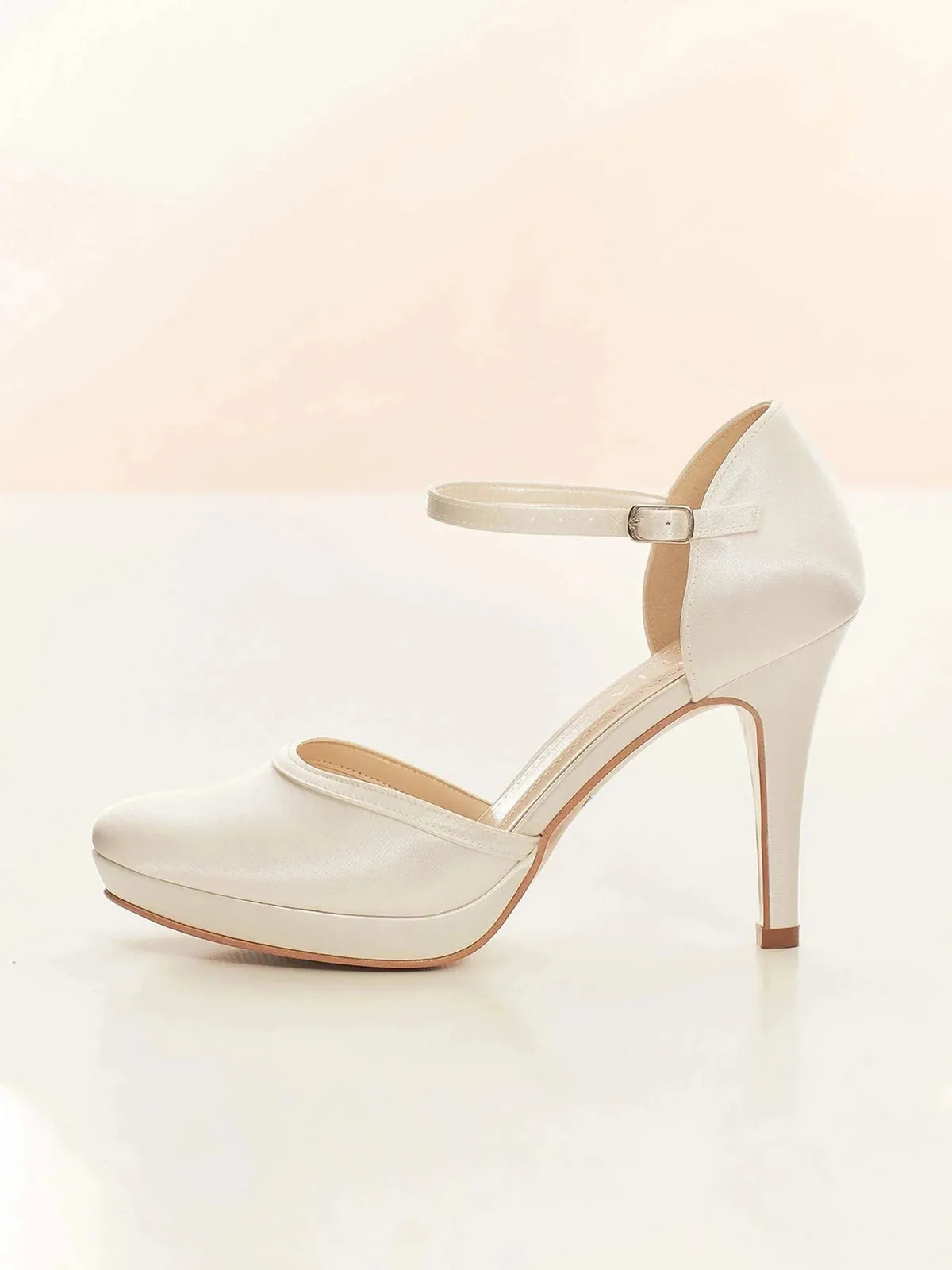 Ivory Satin Wedding Shoe, Stiletto Heel, DONA