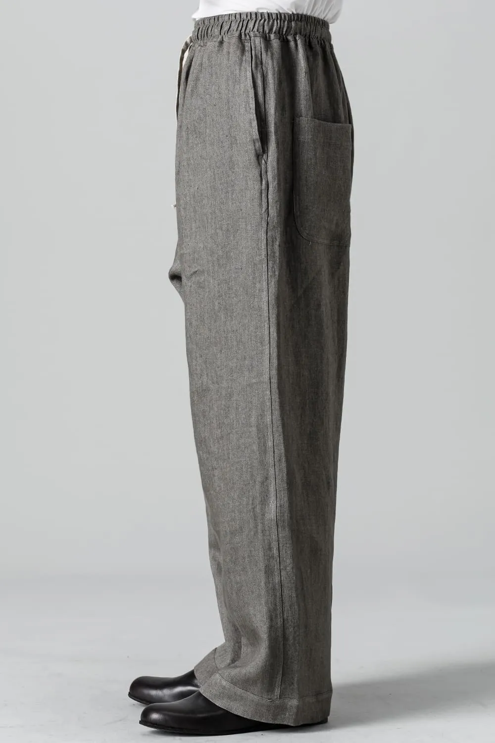 JOGGING TROUSERS Flax Herringbone GRAY