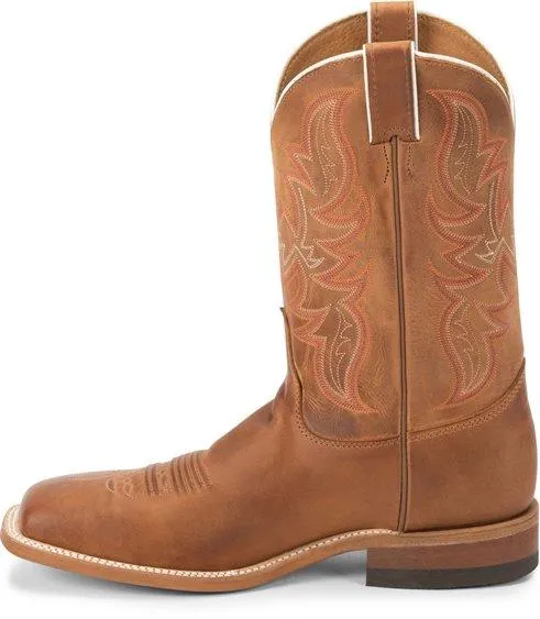 Justin Men's Bent Rail Austin Distressed Cognac Cowboy Boots BR735