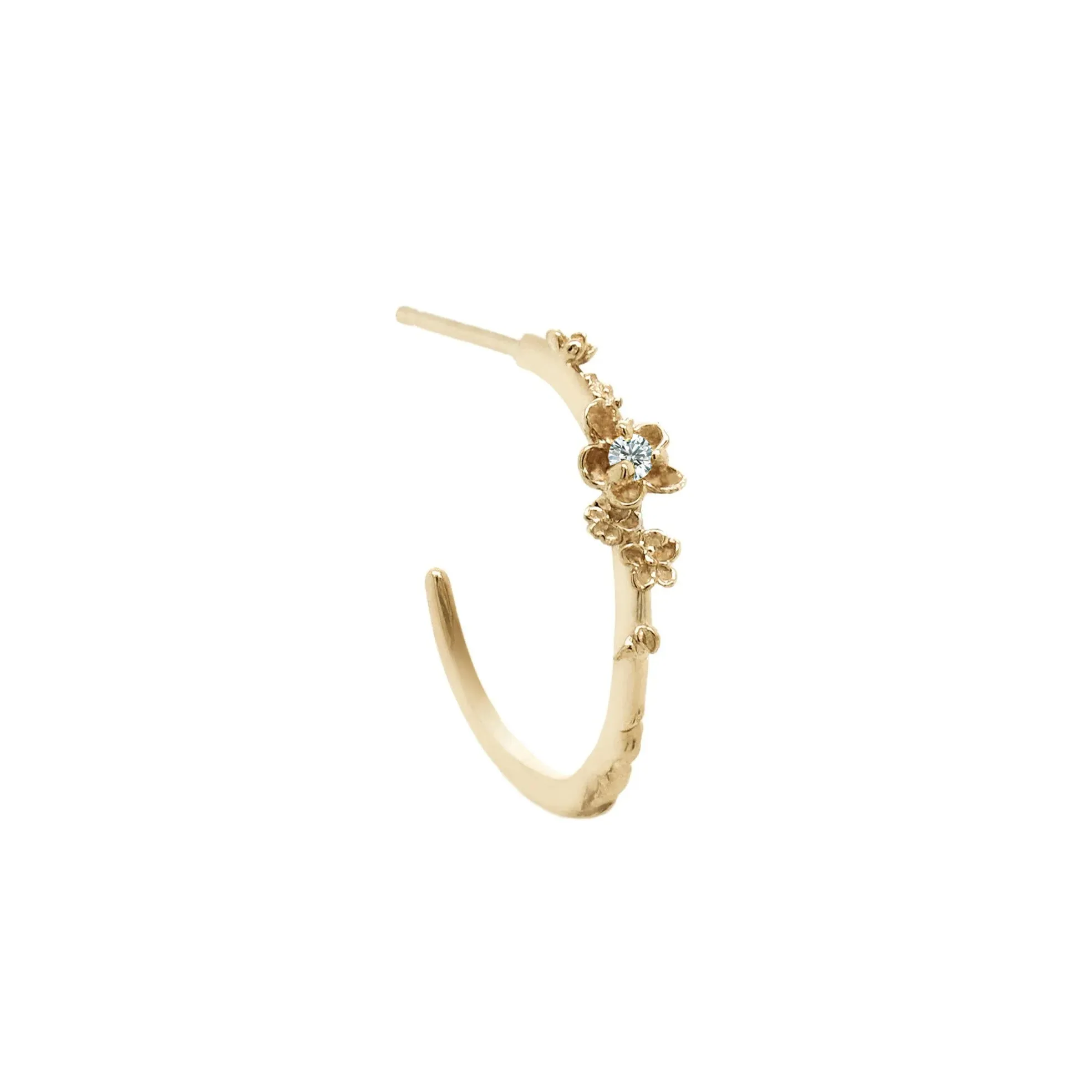 Large Buttercup Hoop with Alternate Stone
