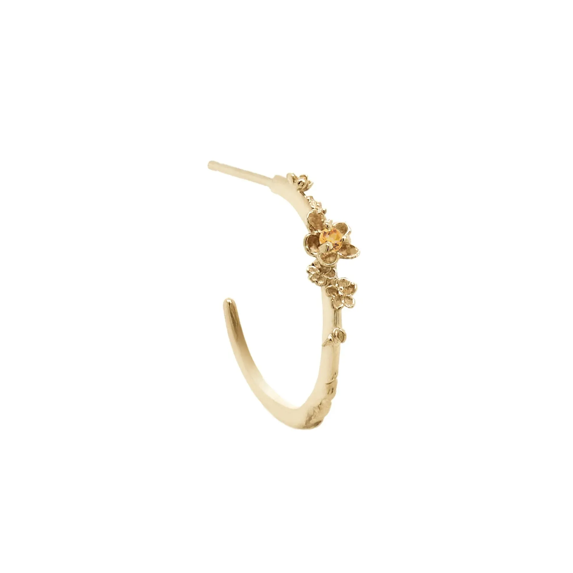 Large Buttercup Hoop with Alternate Stone