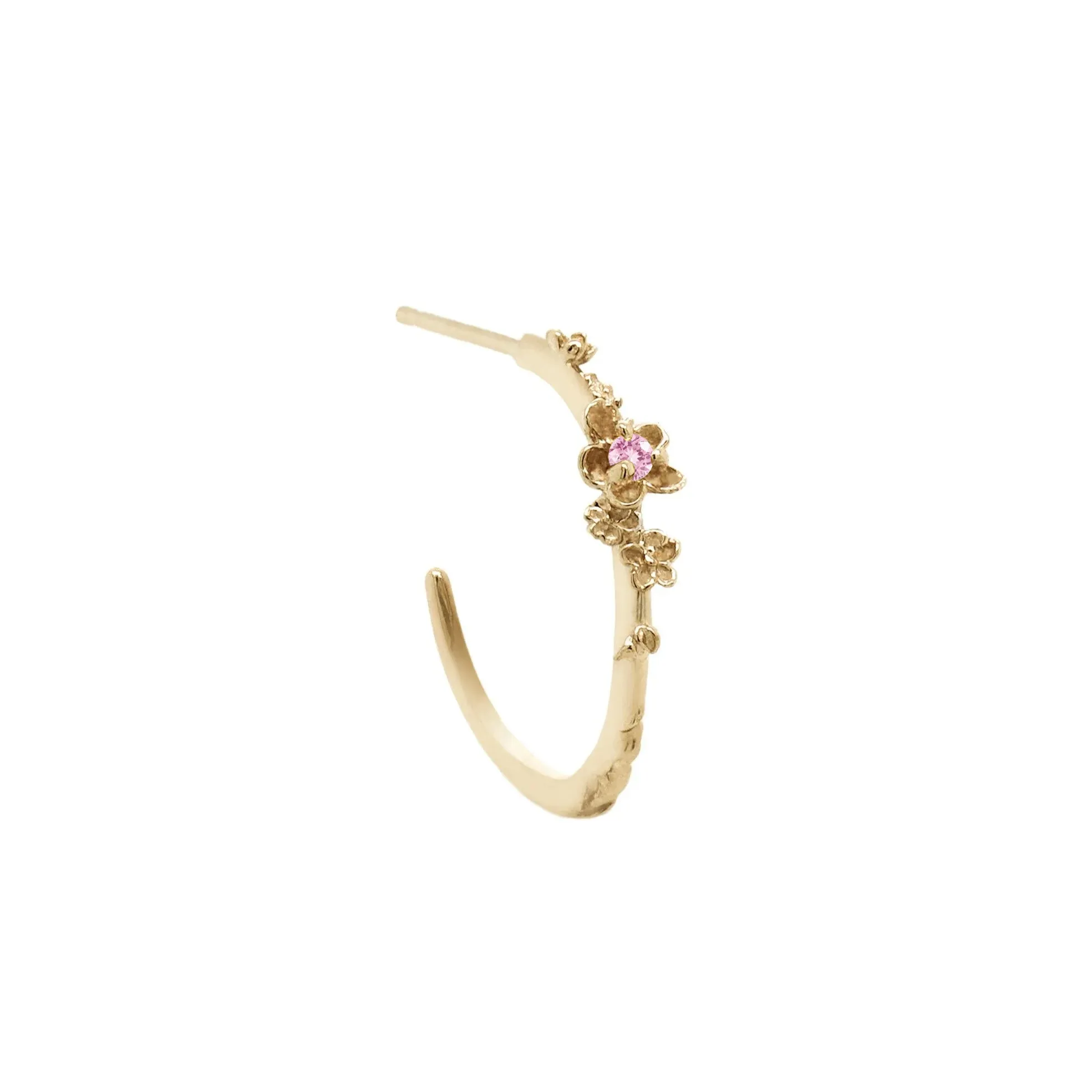 Large Buttercup Hoop with Alternate Stone