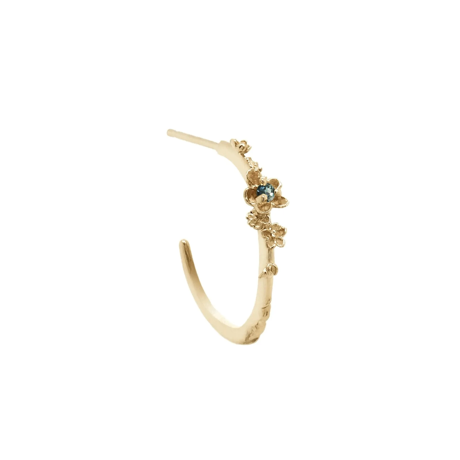 Large Buttercup Hoop with Alternate Stone