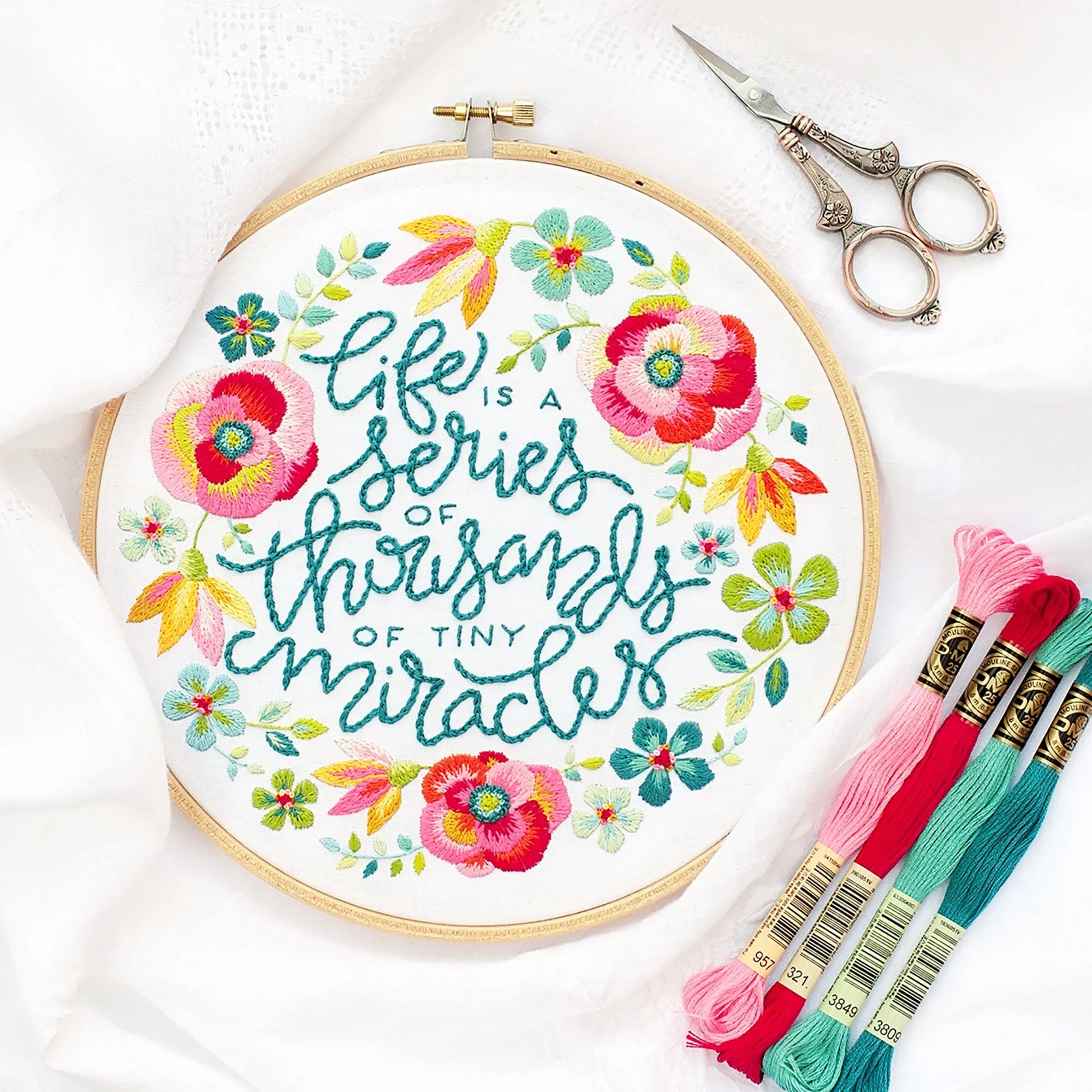 Life And Tiny Miracles Embroidery PDF Pattern - White
