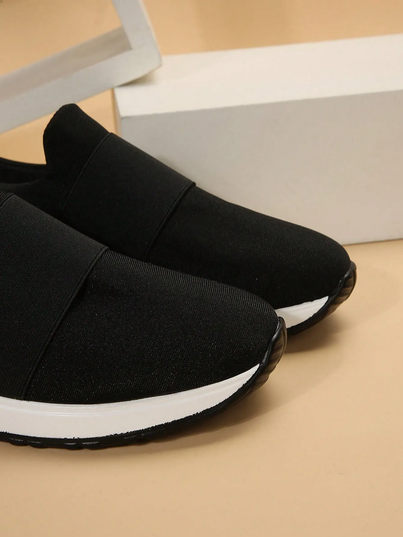 Lightweight Black Round Toe Loafer Canvas Shoes- FD ⚡