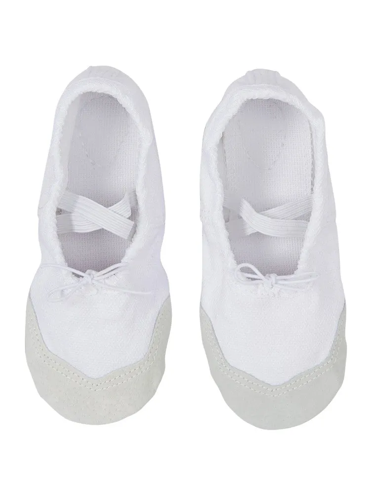Little Girls White Elastic Strap Stylish Ballet Shoes 6-10.5 Toddler