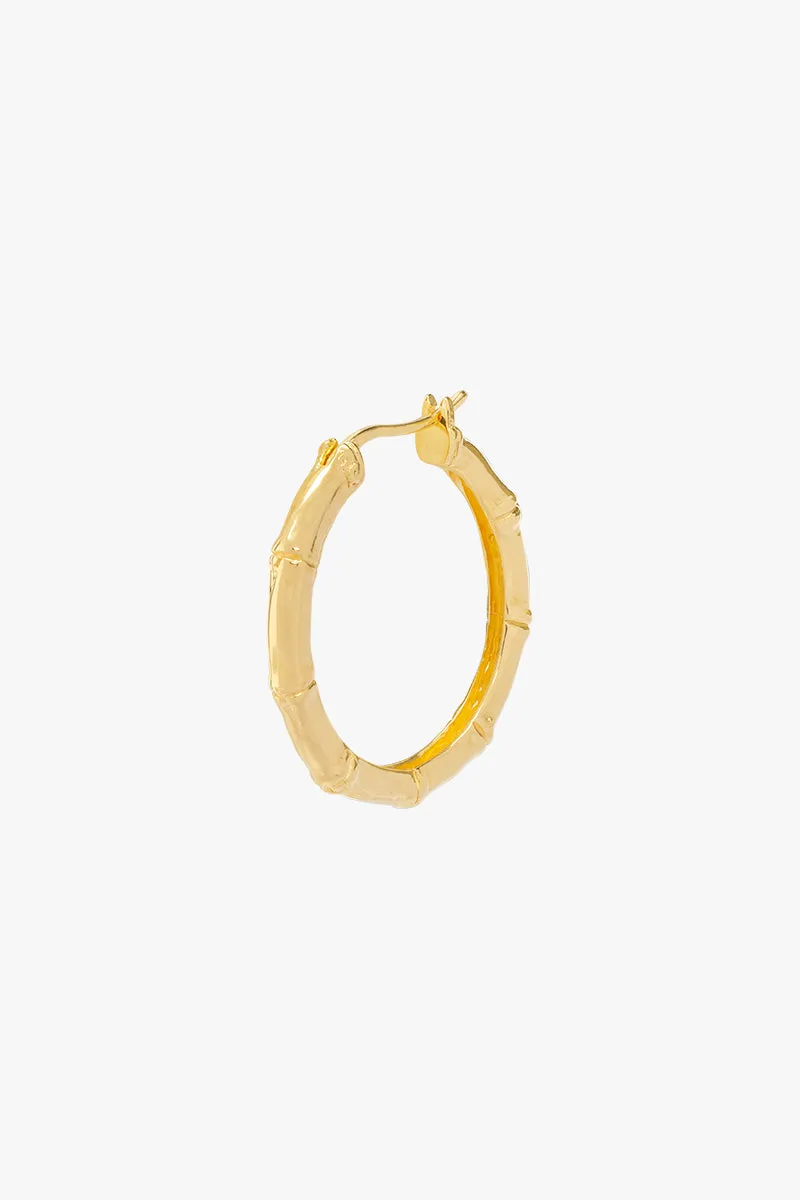 Medium bamboo hoop gold plated