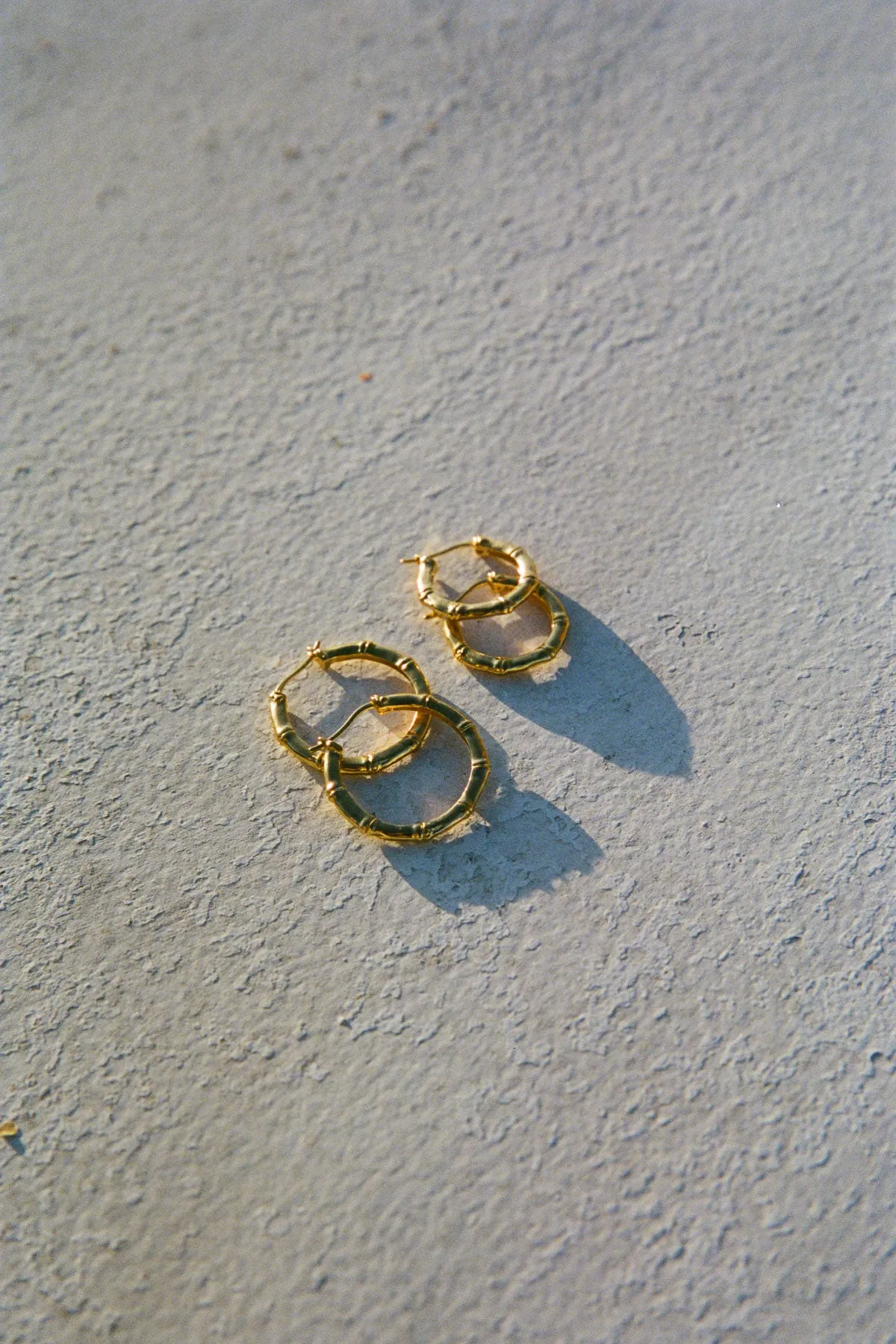 Medium bamboo hoop gold plated