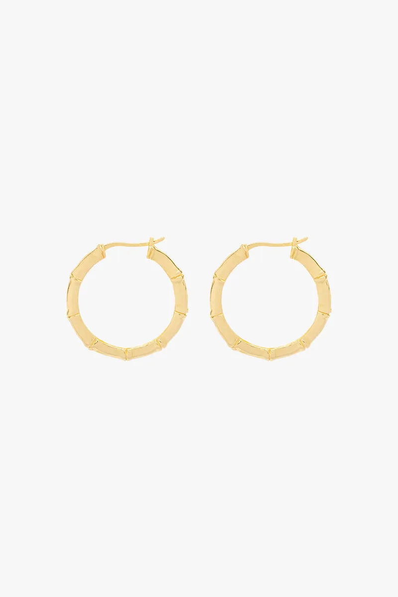 Medium bamboo hoop gold plated