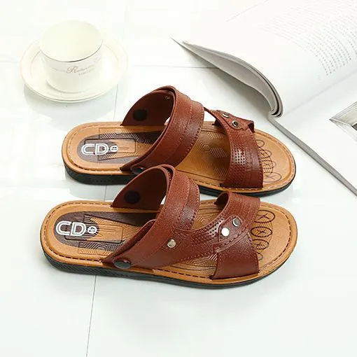 Men's casual peep toe slide sandals